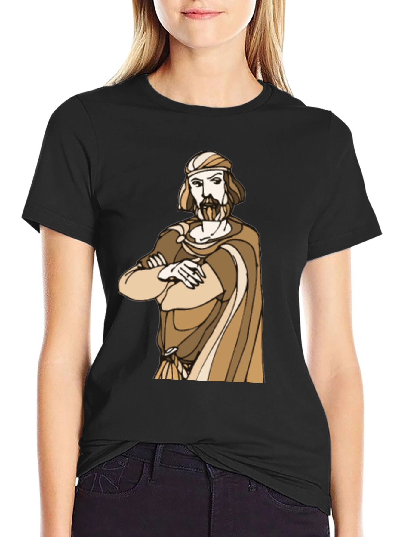 Black Ancient Philosopher Graphic T-Shirt - Unisex view 2