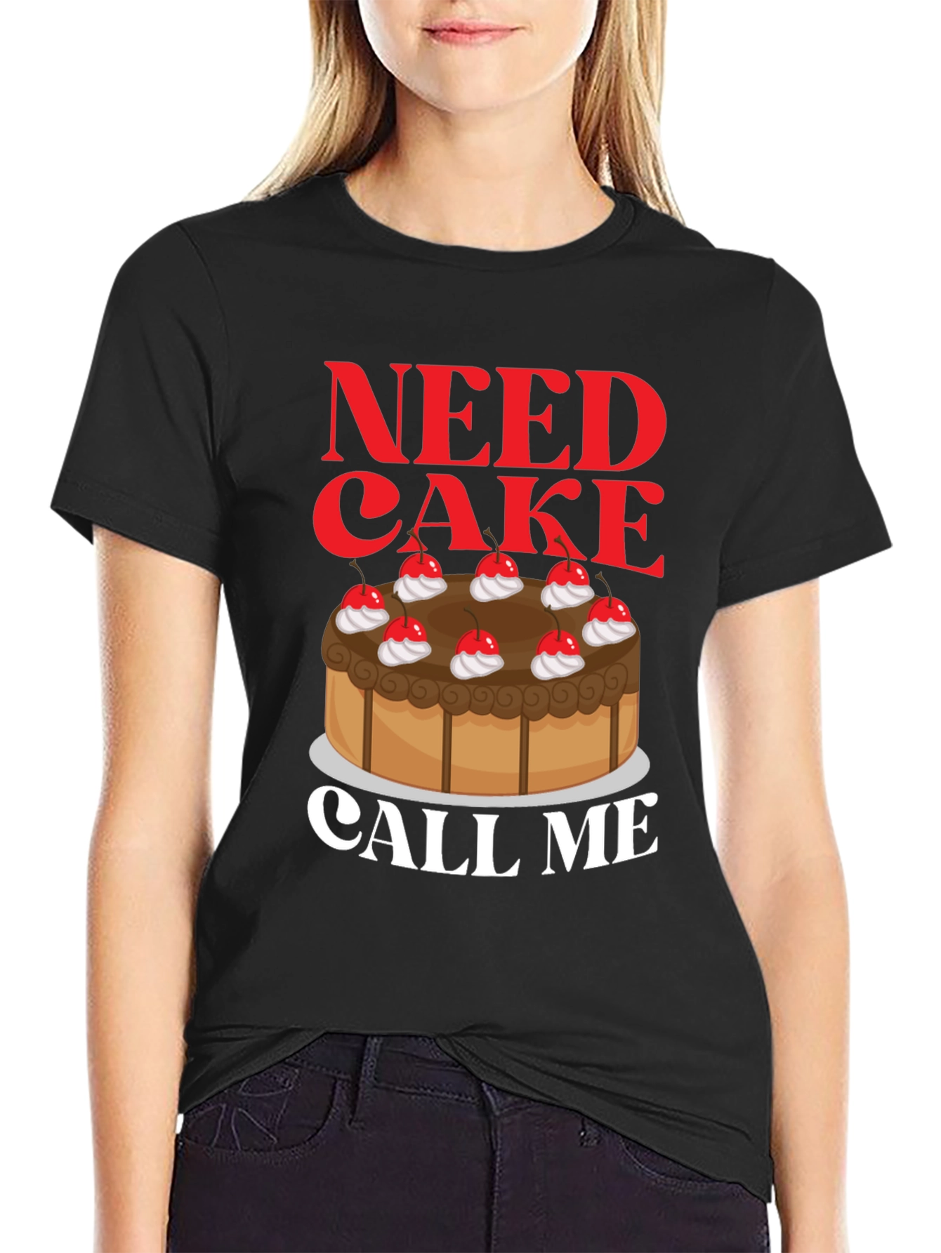 Black Need Cake Call Me T-Shirt - Sweet Tooth Tee view 2