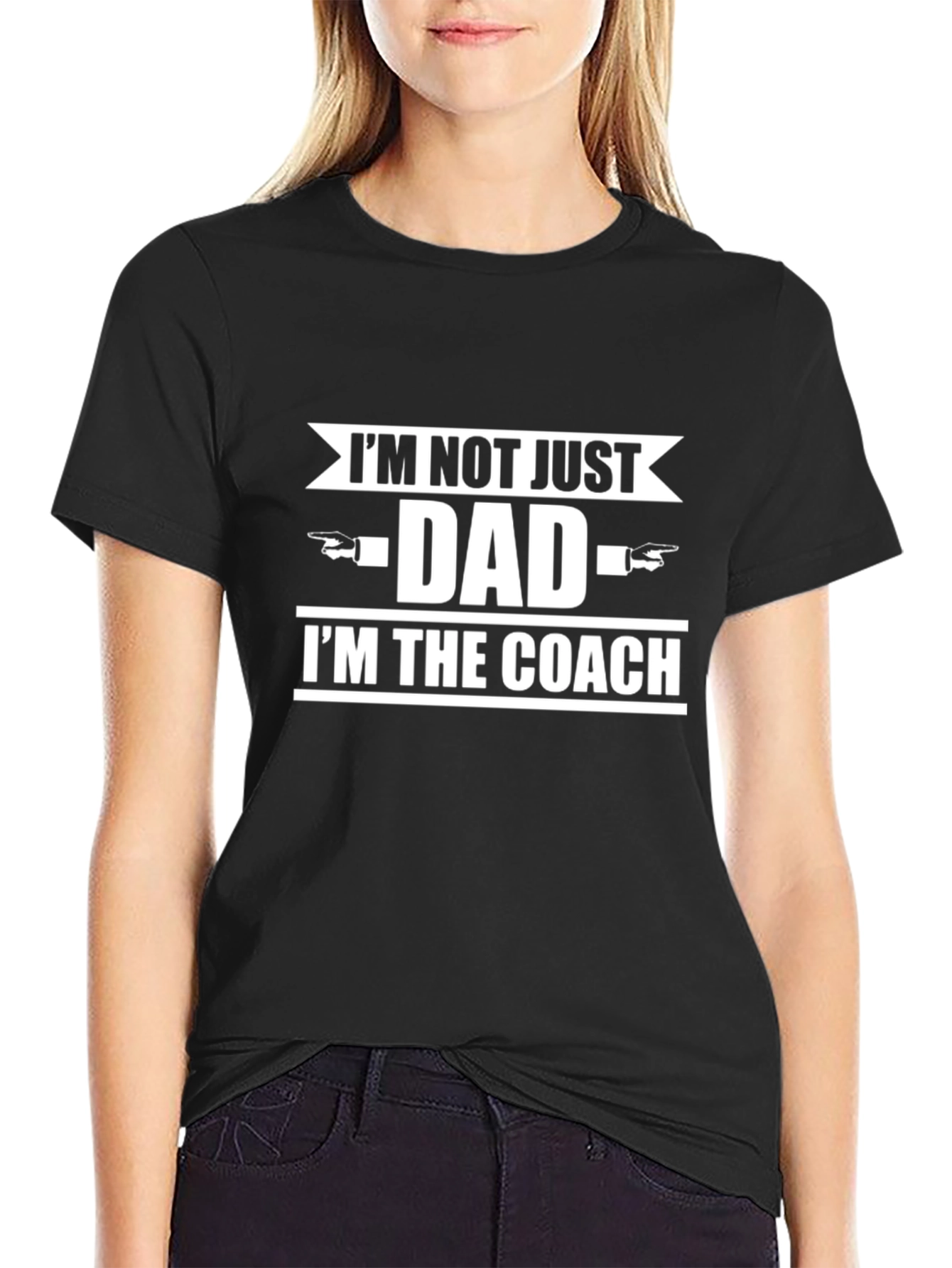 Black I'm Not Just Dad I'm The Coach T-Shirt view 2