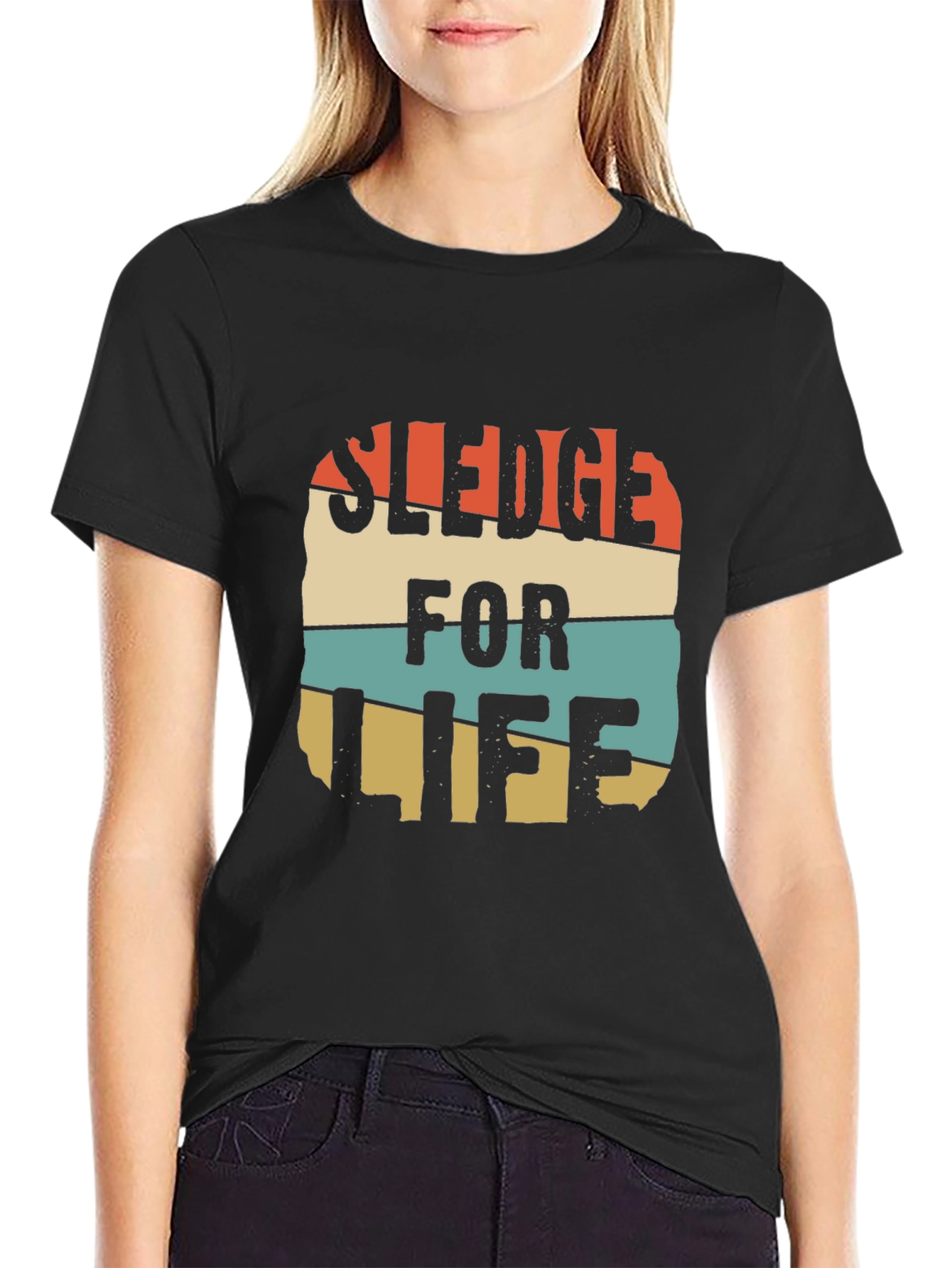Black Sledge For Life Graphic Tee view 2