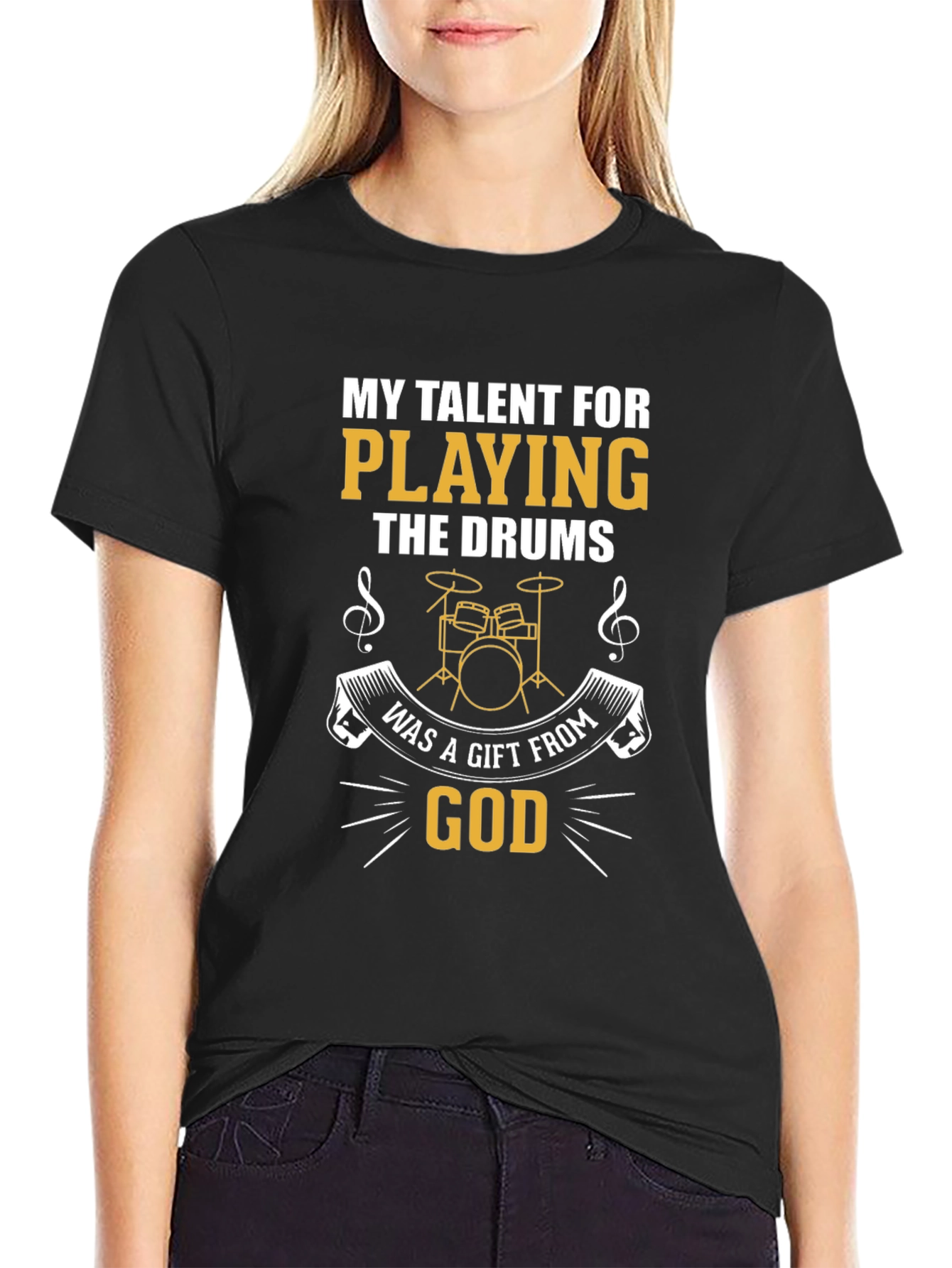Black Drummer T-Shirt: My Talent for Playing the Drums view 2