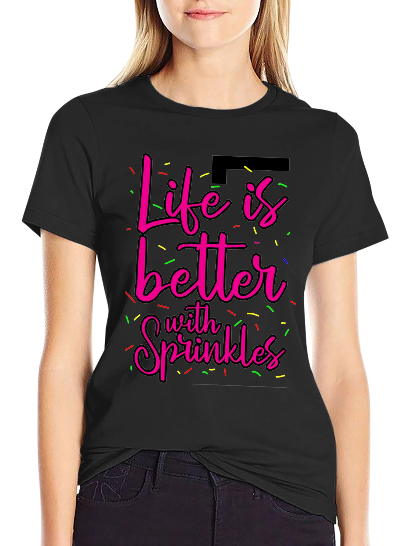 Black Life is Better with Sprinkles Graphic Tee view 2