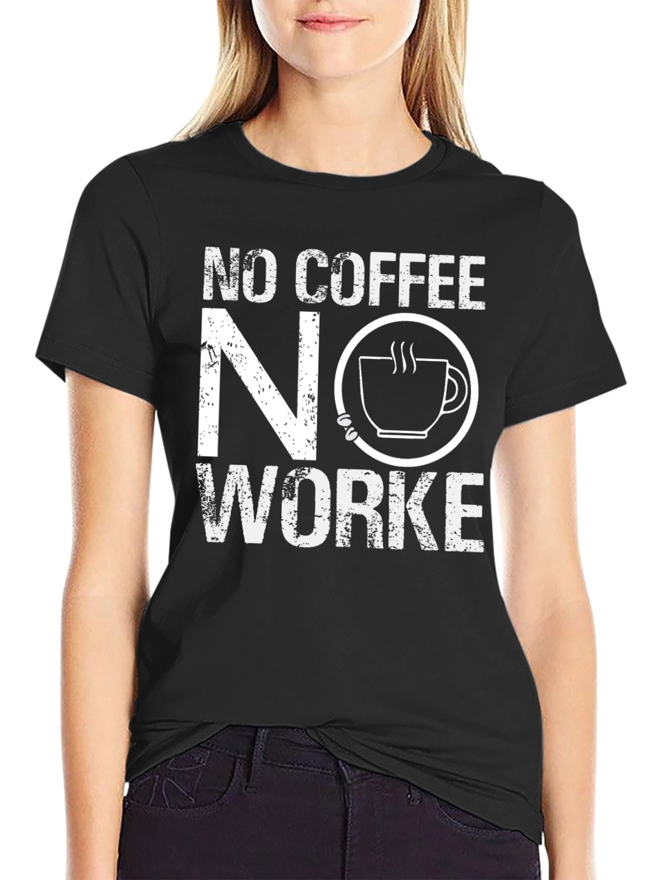 Black No Coffee No Workee Graphic Tee view 2