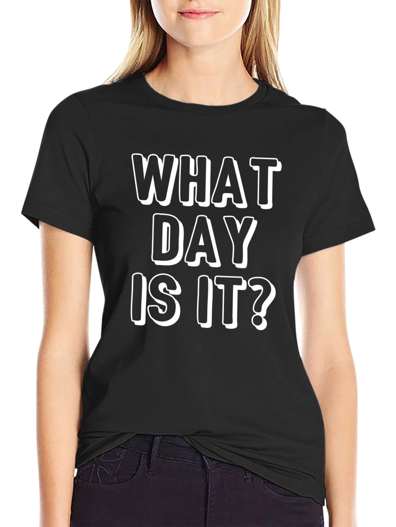 Black What Day Is It? Men's Black Graphic T-Shirt view 2