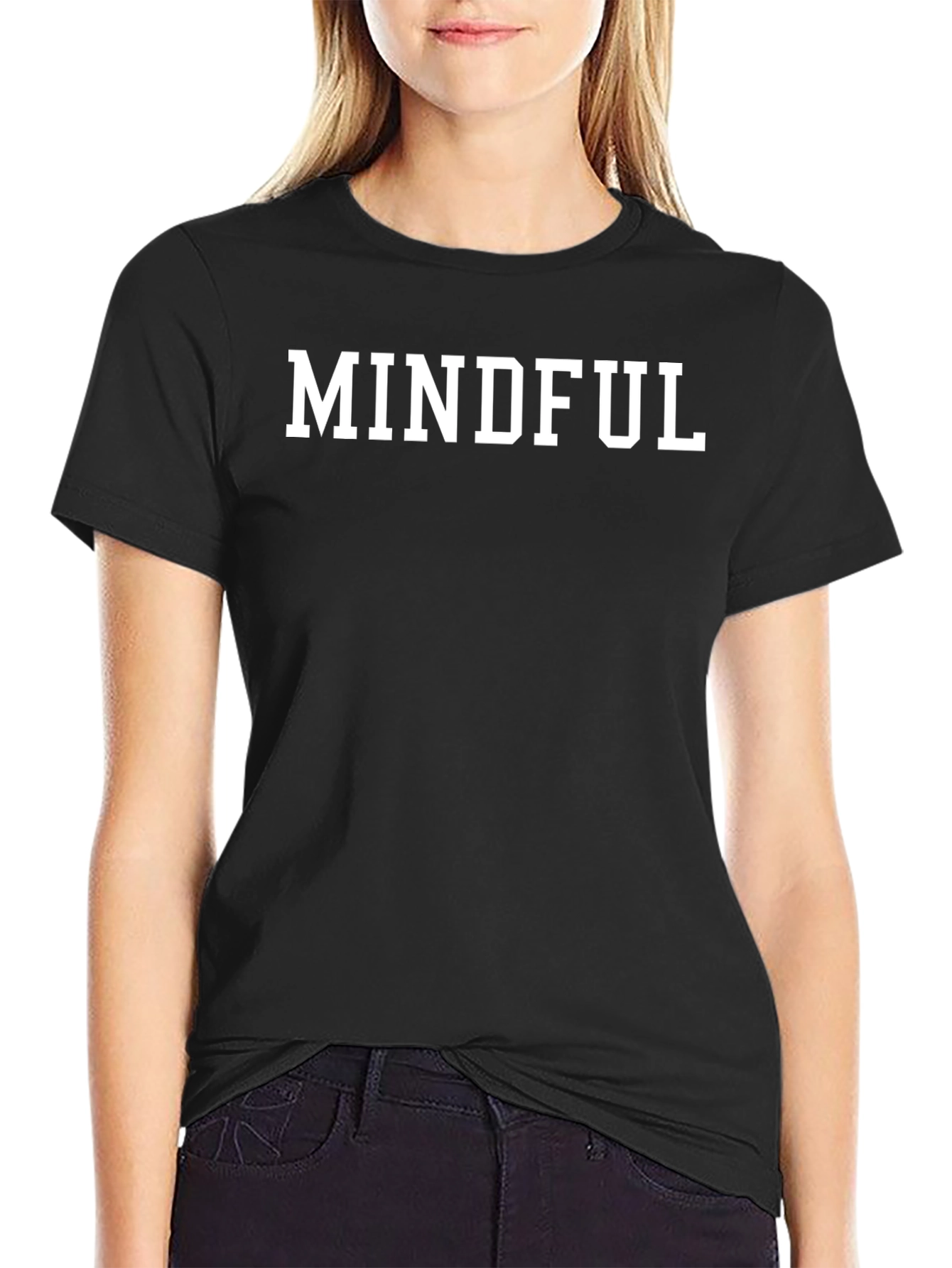 Black Mindful Graphic Tee - Relaxed Fit view 2