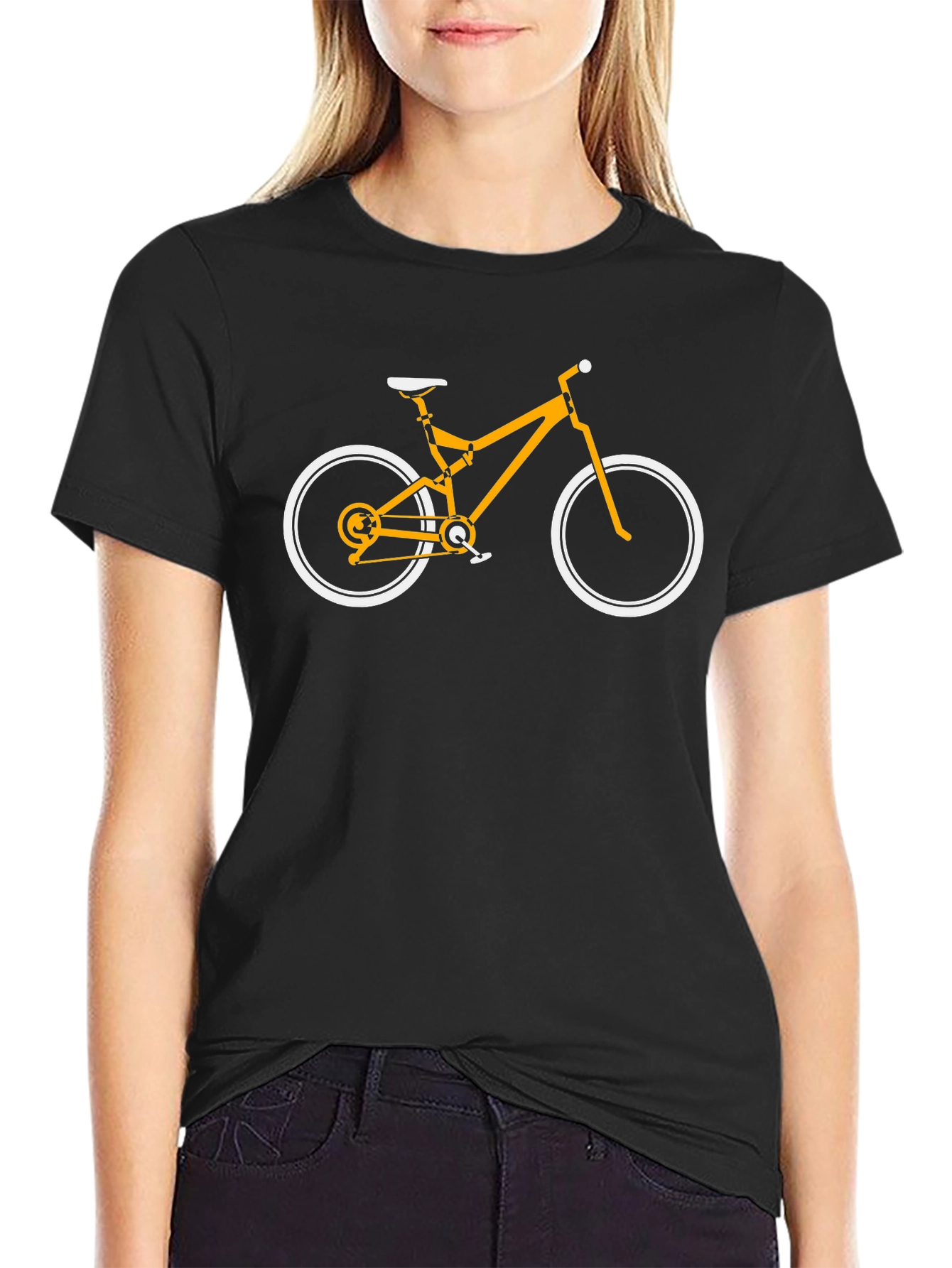 Black Bike Graphic Tee - Black Cotton T-Shirt for Cycling Lovers view 2