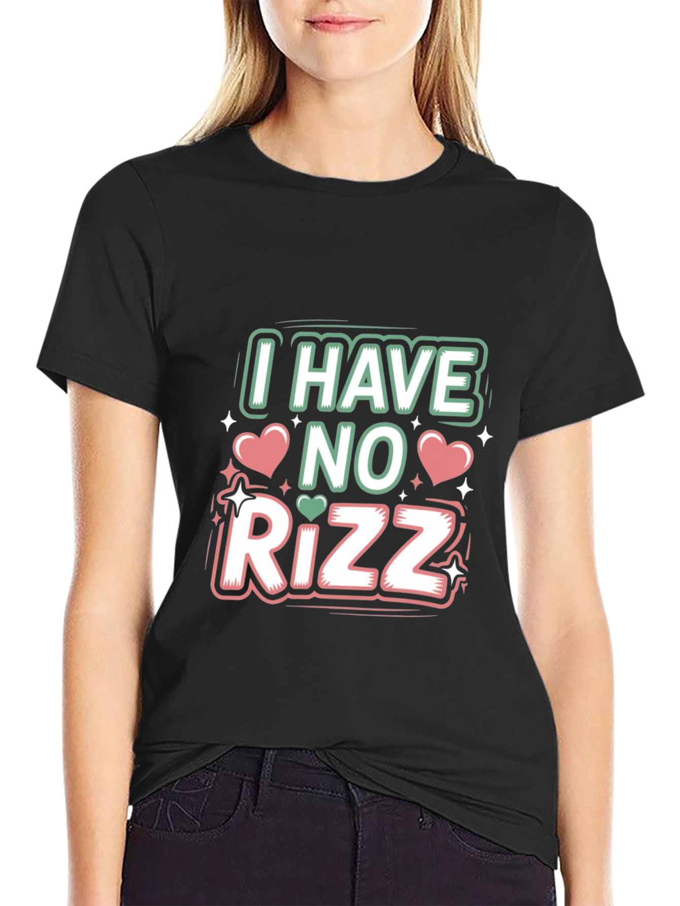 Black I Have No Rizz Graphic Tee - Funny Unisex T-Shirt view 2