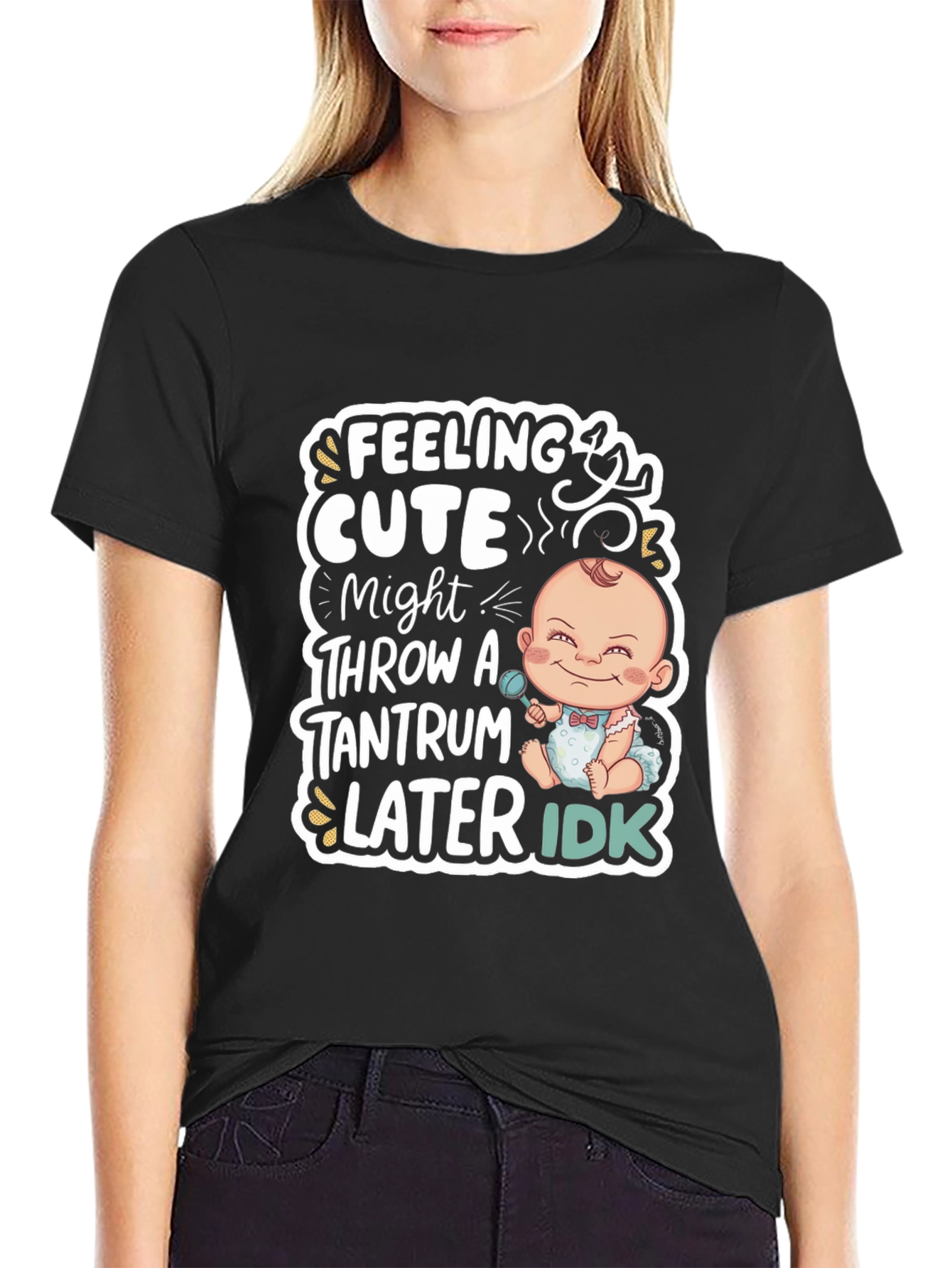 Black Feeling Cute Baby Tantrum T-Shirt view 2