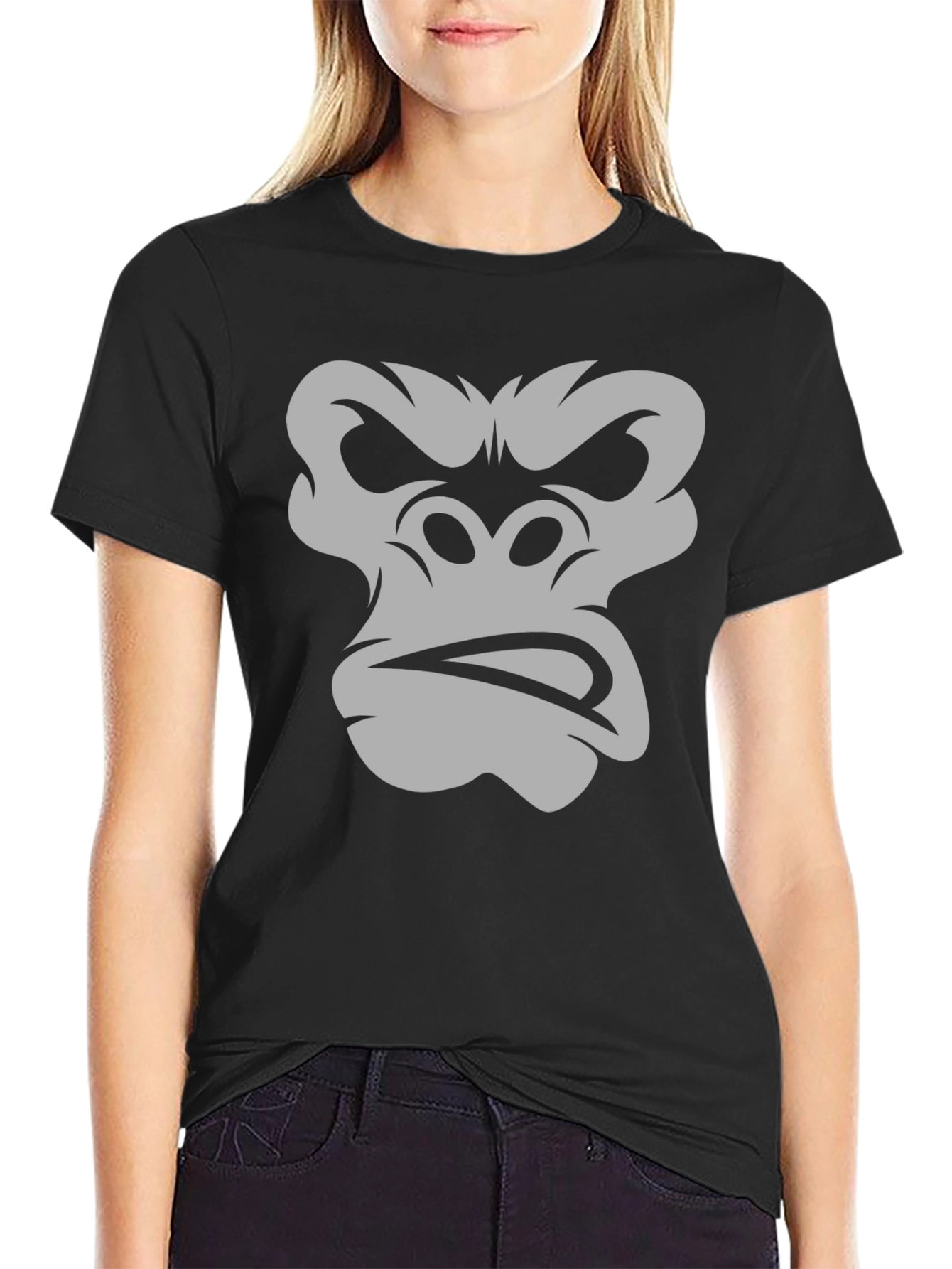 Black Cool Gorilla Graphic Tee - Black view 2