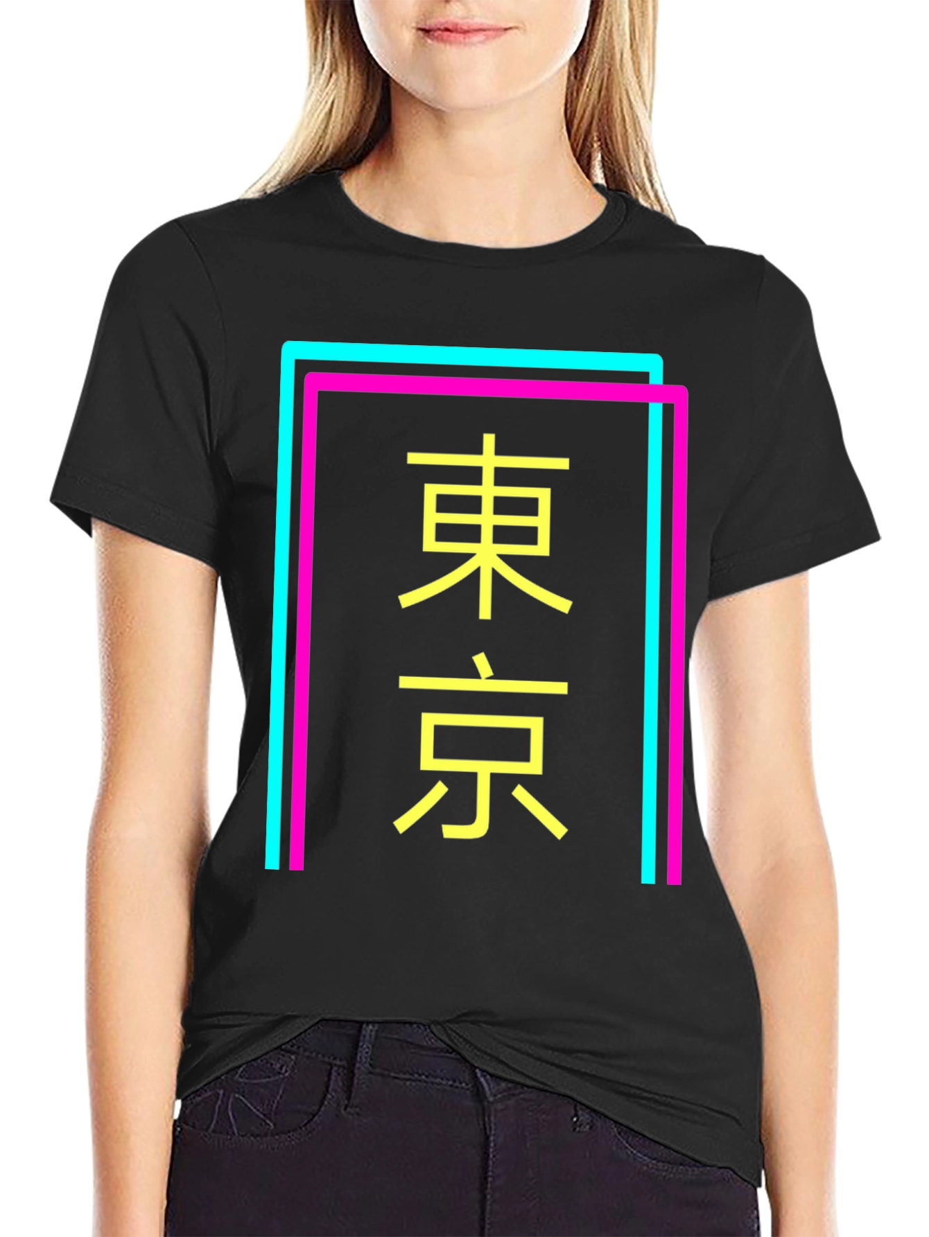 Black Tokyo Graphic Tee - Neon Pop view 2