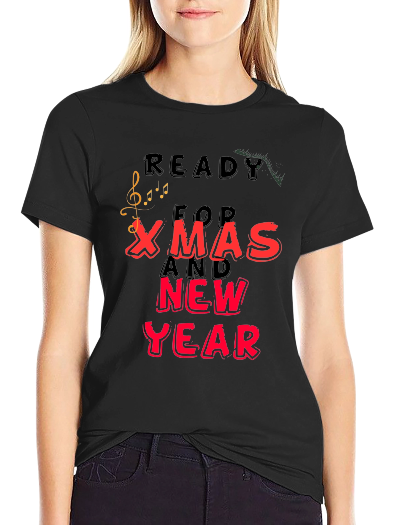 Black Ready For Xmas And New Year T-Shirt view 2