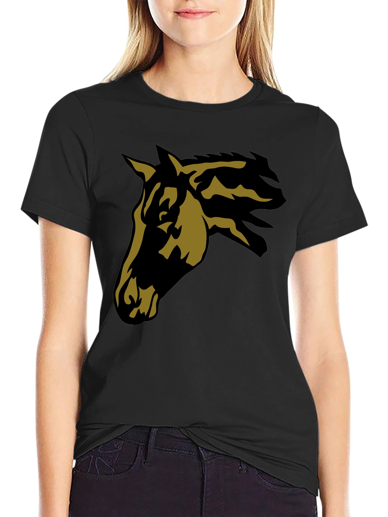 Black Black Horse Graphic Tee - Stylish Men's Casual T-Shirt view 2