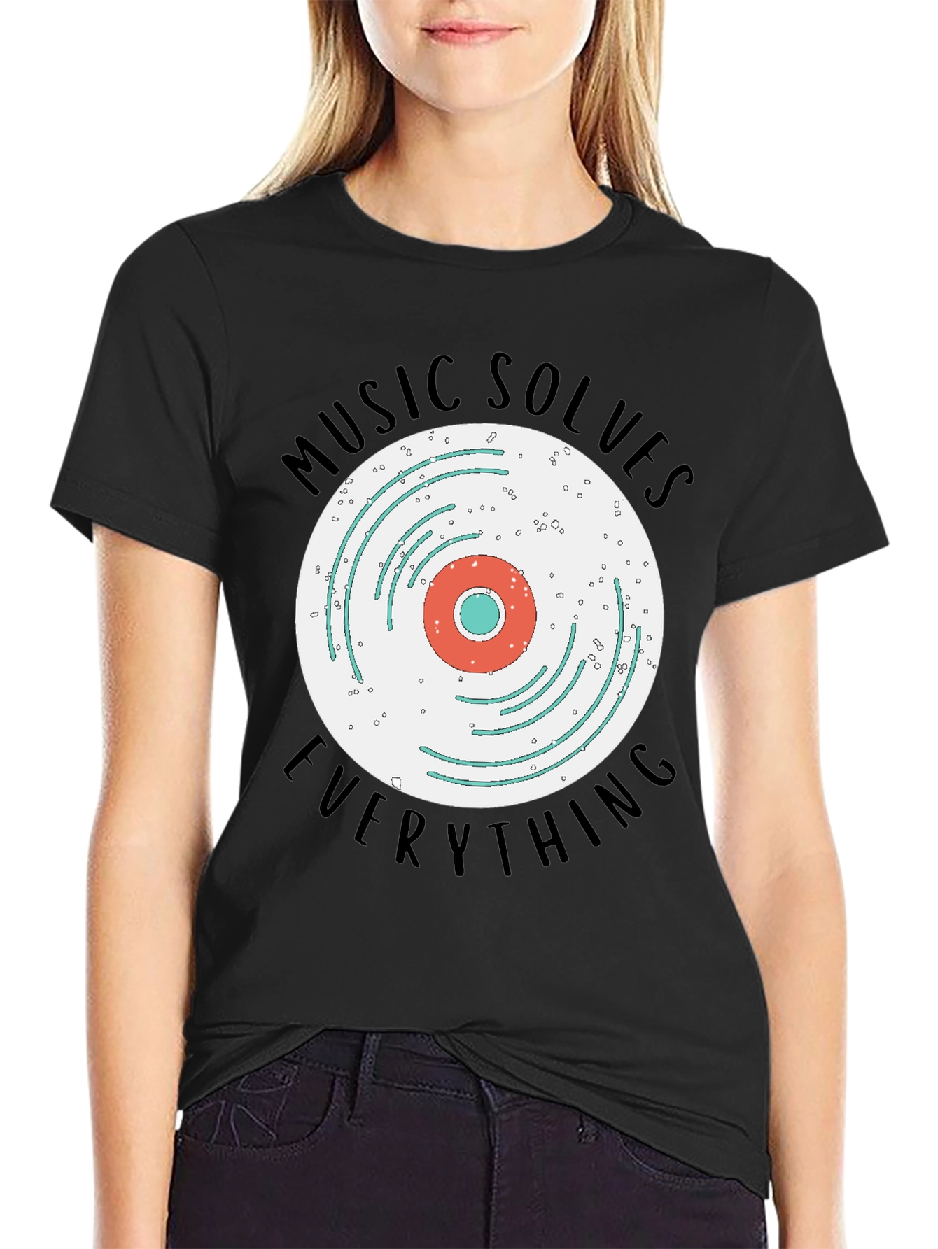 Black Music Solves Everything Graphic Tee view 2