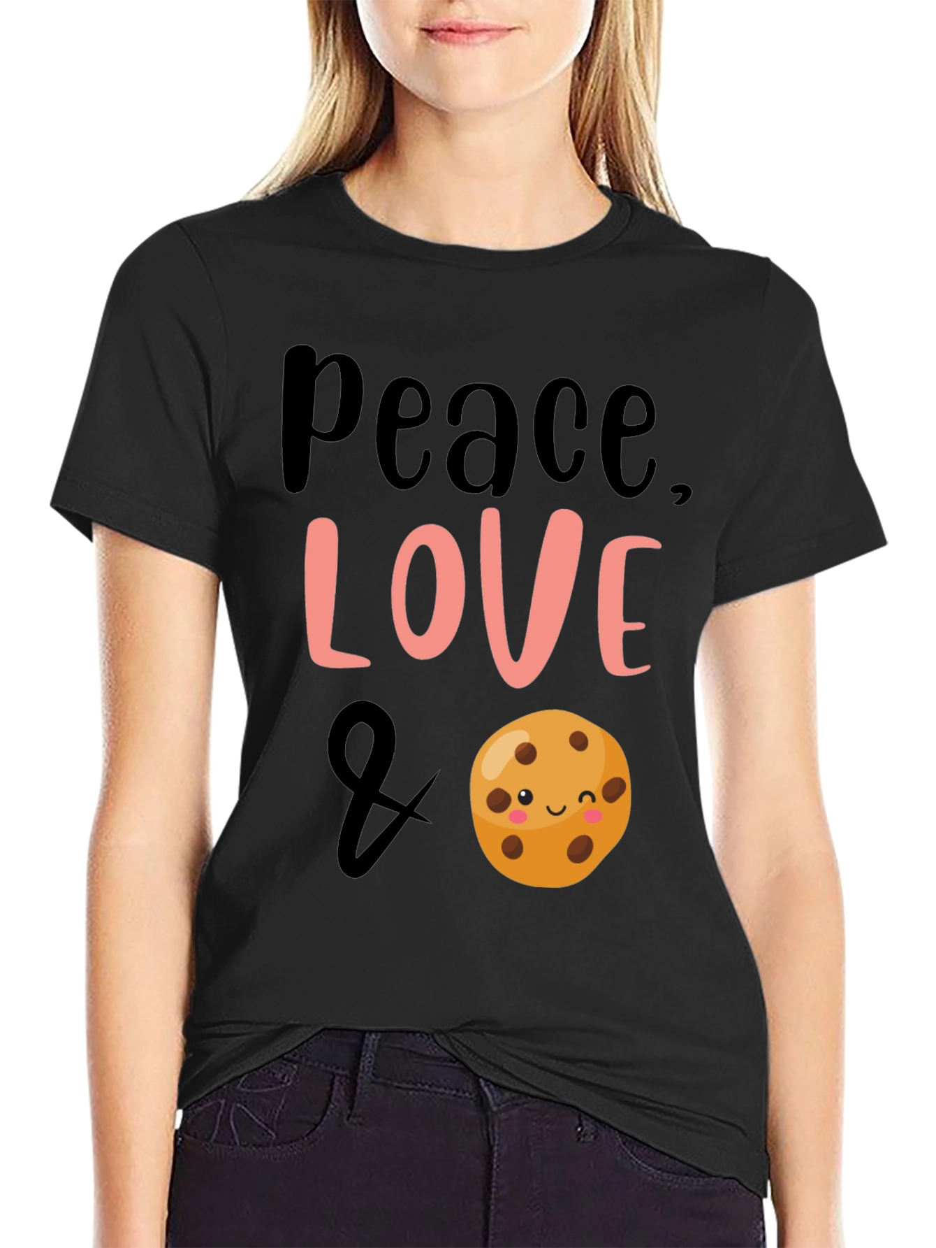 Black Peace, Love & Cookies Black Graphic Tee view 2