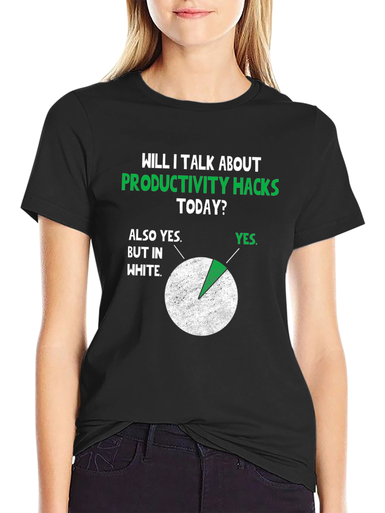 Black Productivity Hacks T-Shirt - Funny Graphic Tee for Work view 2