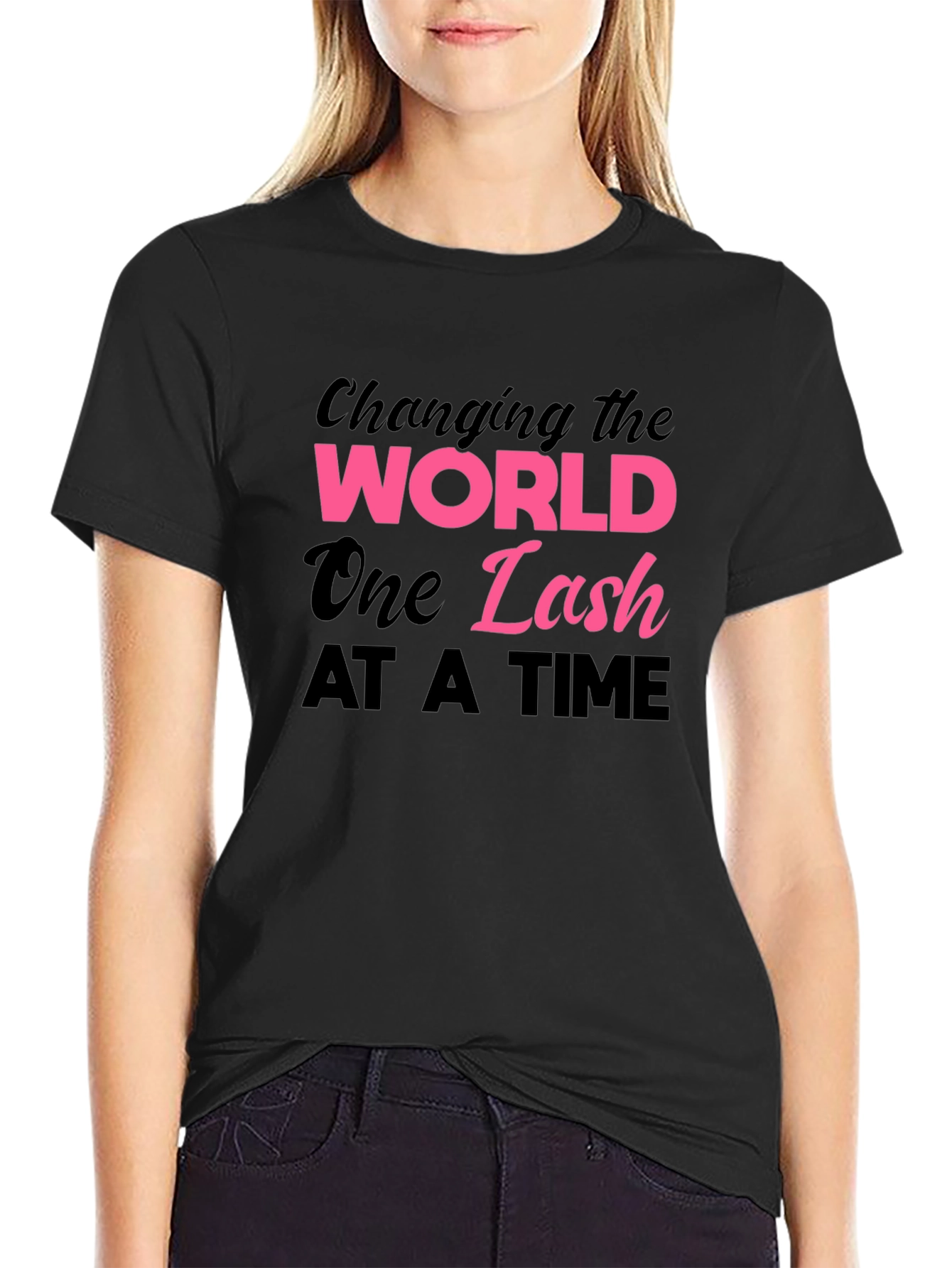 Black Changing the World One Lash at a Time T-Shirt view 2