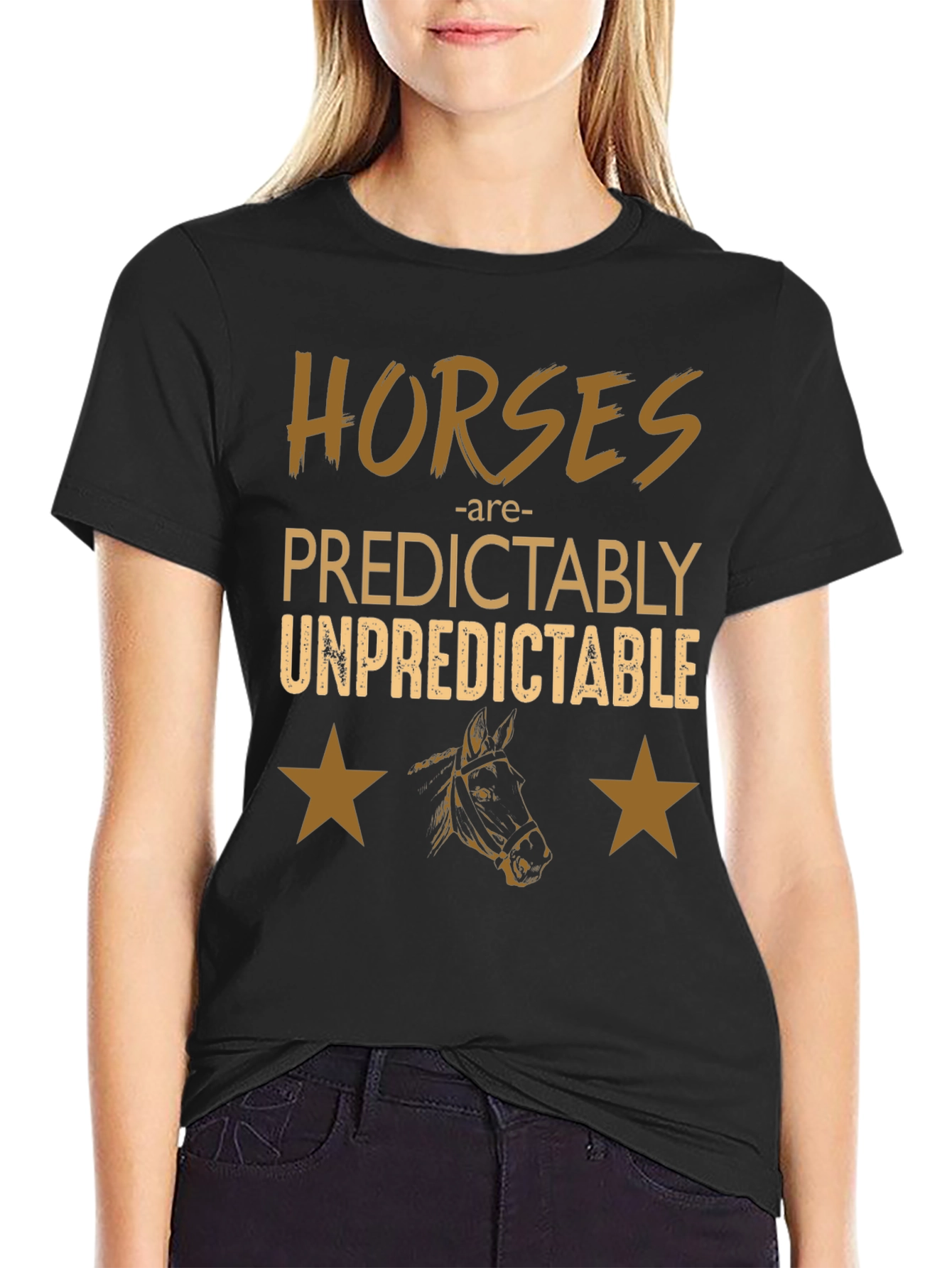Black Horses Predictably Unpredictable Graphic Tee view 2
