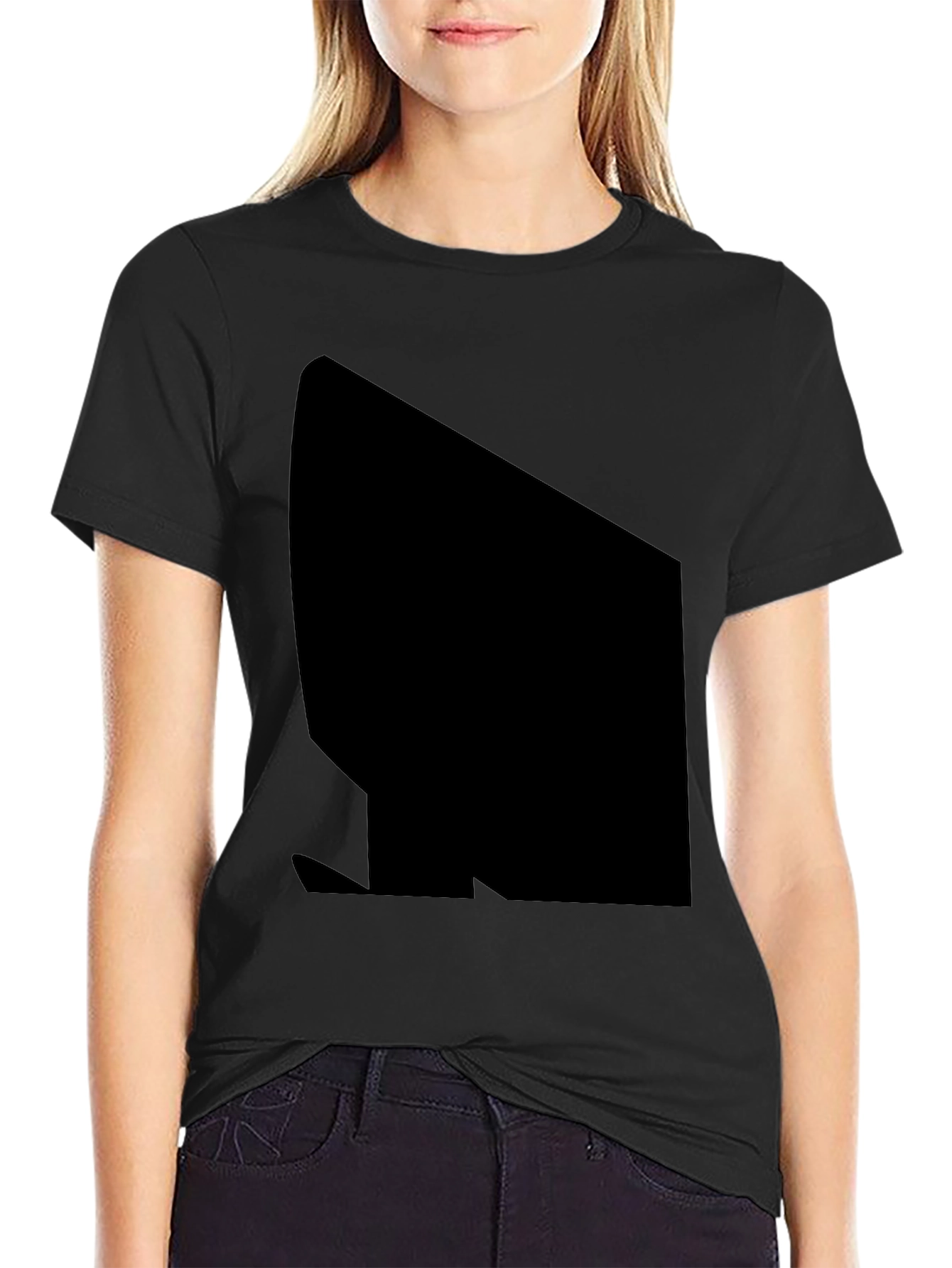 Black Black Casual T-Shirt view 2