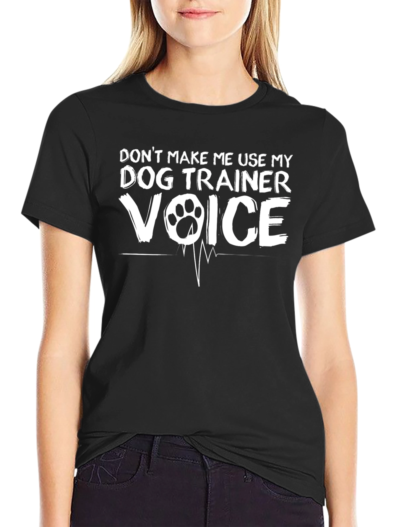 Black Dog Trainer Voice T-Shirt - Funny Dog Lover Tee view 2