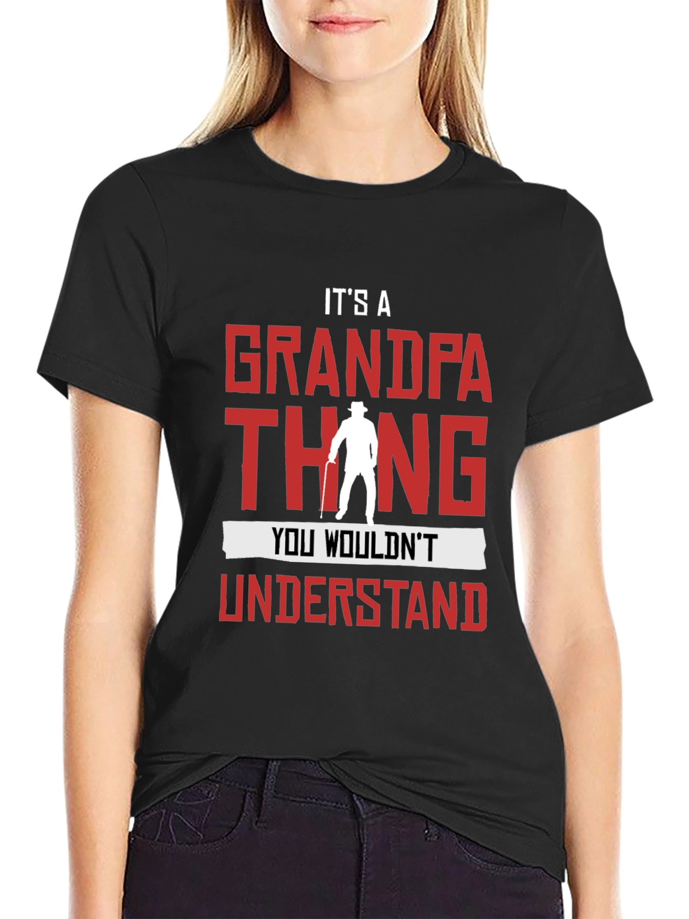 Black It's A Grandpa Thing T-Shirt view 2