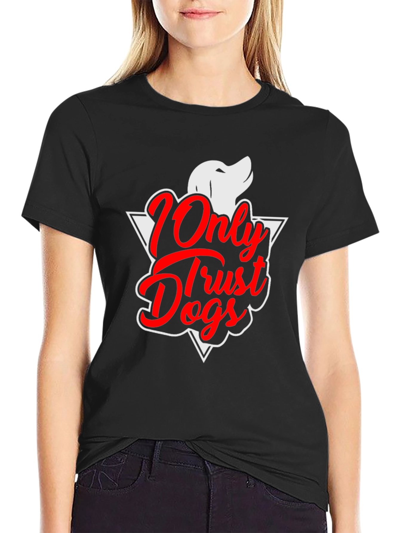 Black Only Trust Dogs Graphic T-Shirt view 2