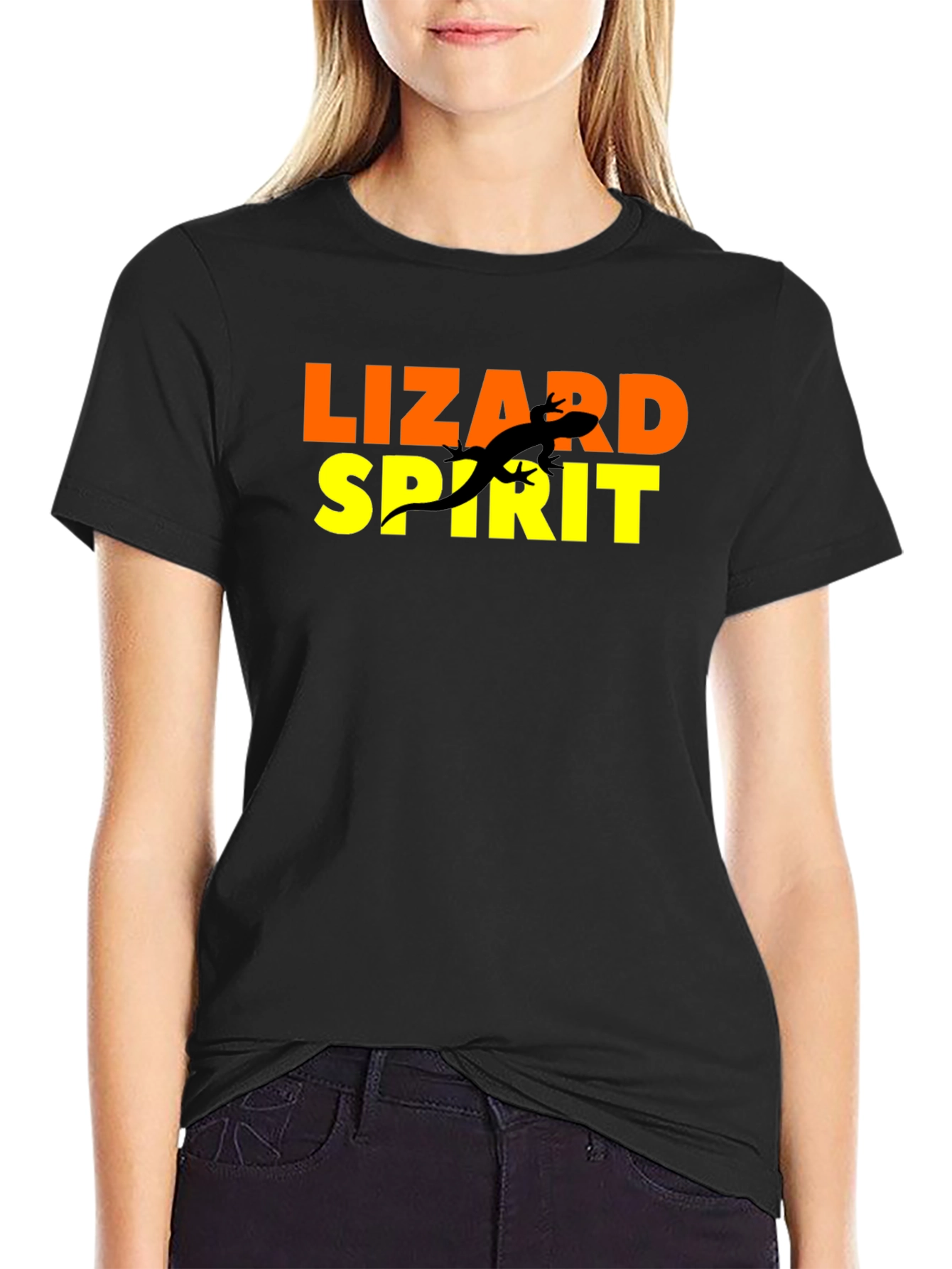 Black Lizard Spirit Graphic Tee - Black Cotton view 2