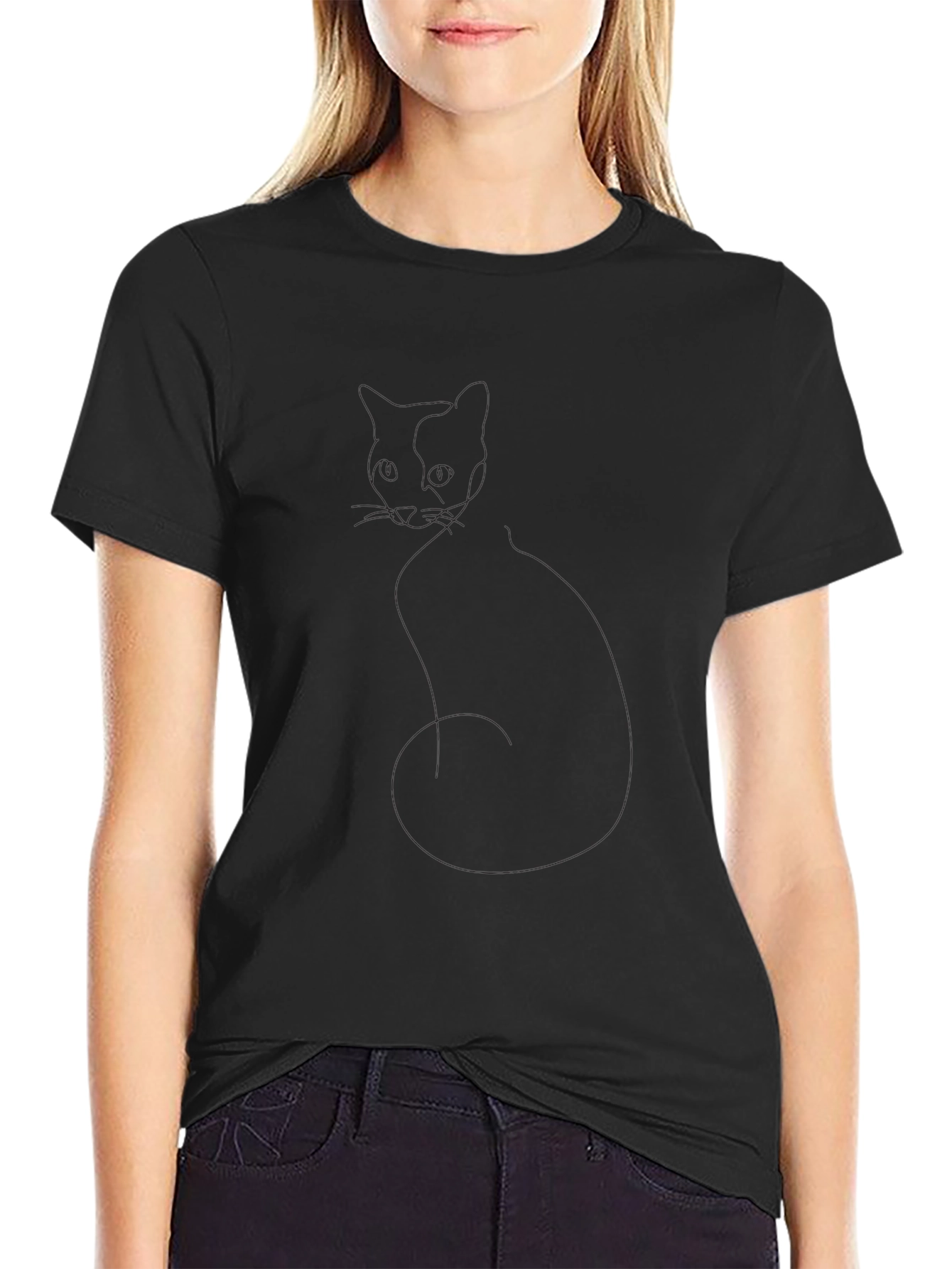 Men's Solid Black Casual T-Shirt - 2