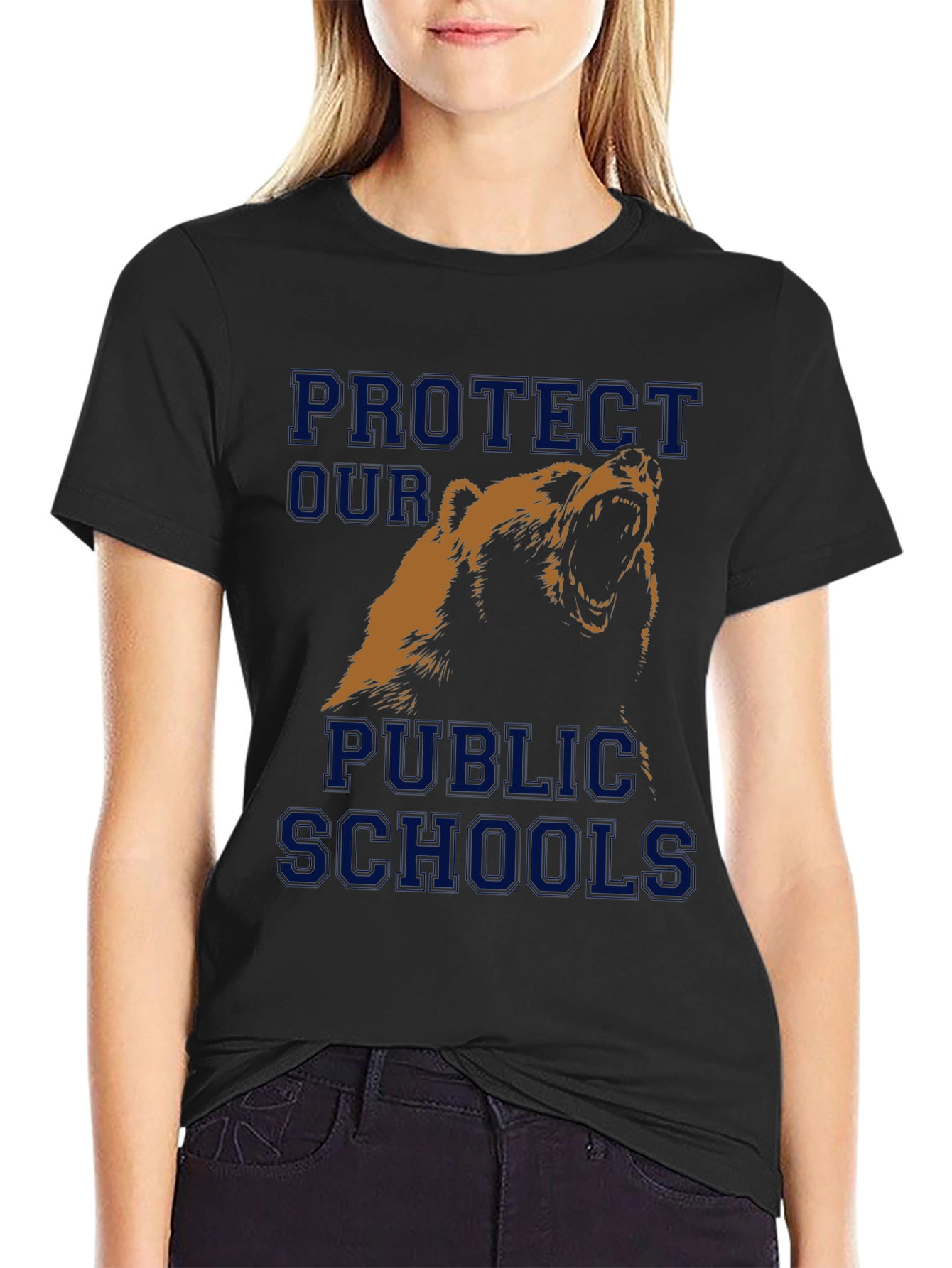 Black Protect Our Public Schools Graphic T-Shirt view 2
