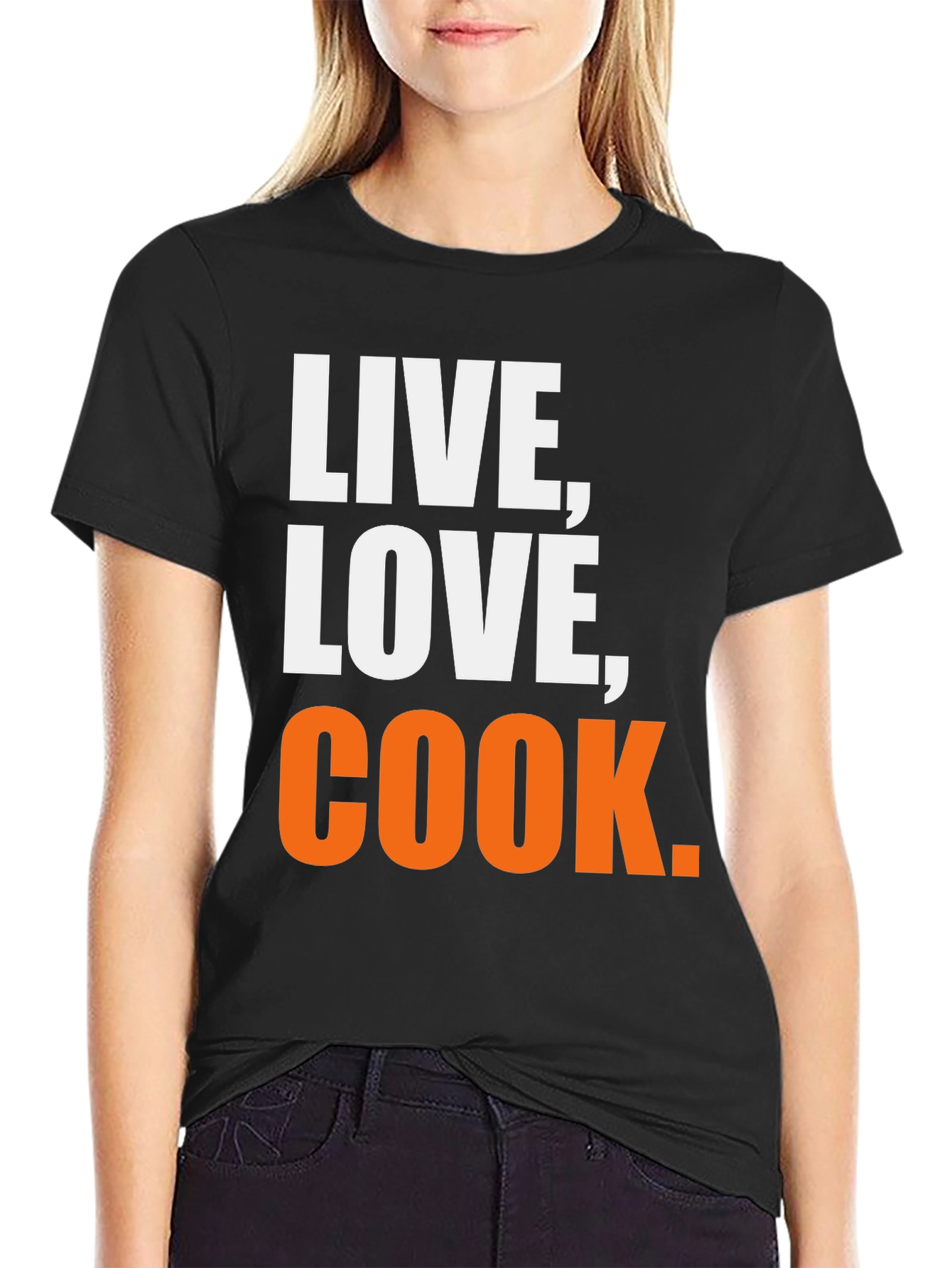 Black Live, Love, Cook Graphic T-Shirt view 2