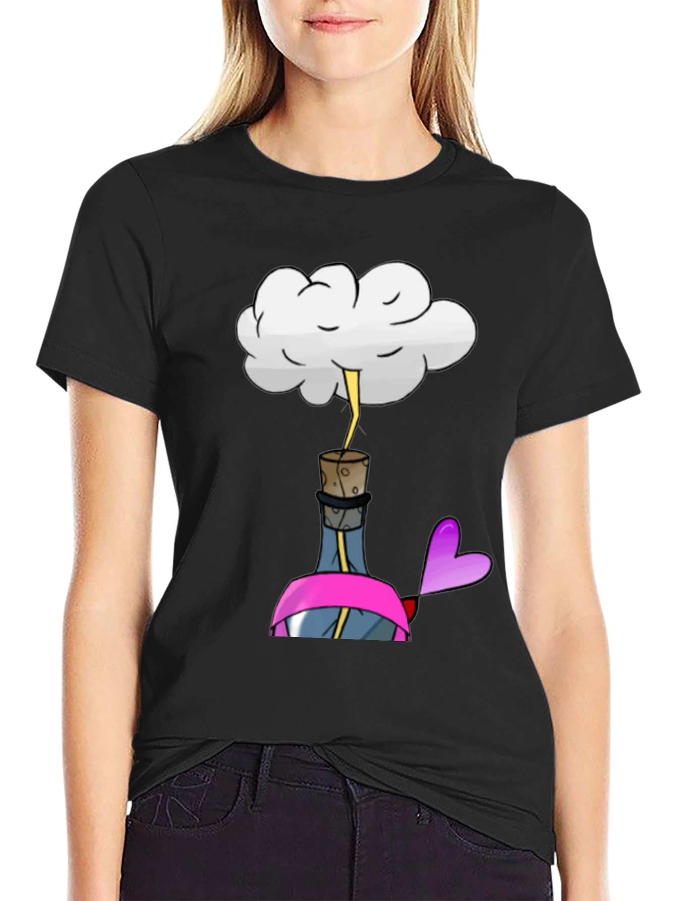 Black Cloud Lightning in a Bottle Black T-Shirt view 2