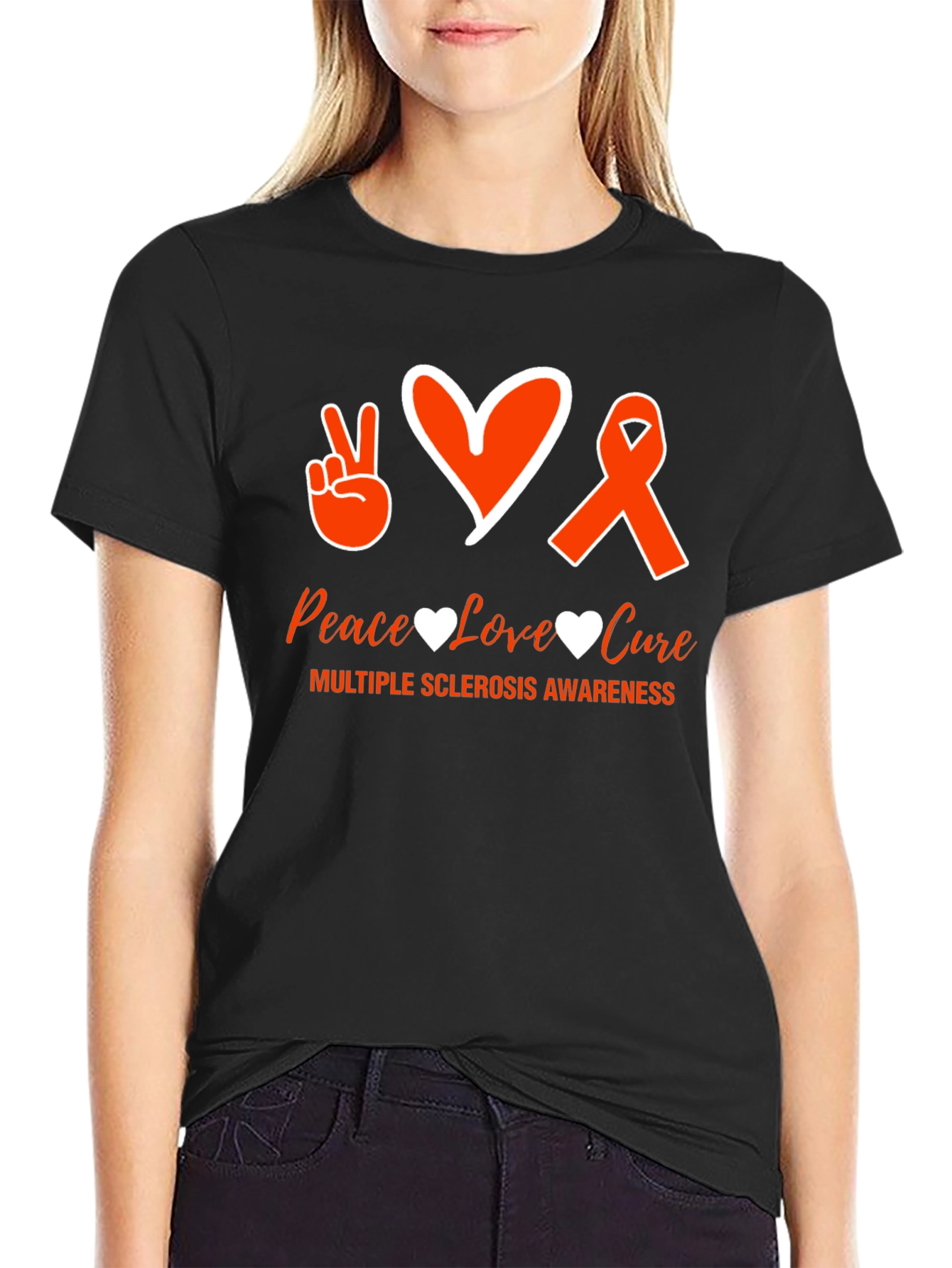 MS Awareness Graphic Tee - Peace Love Cure - 2