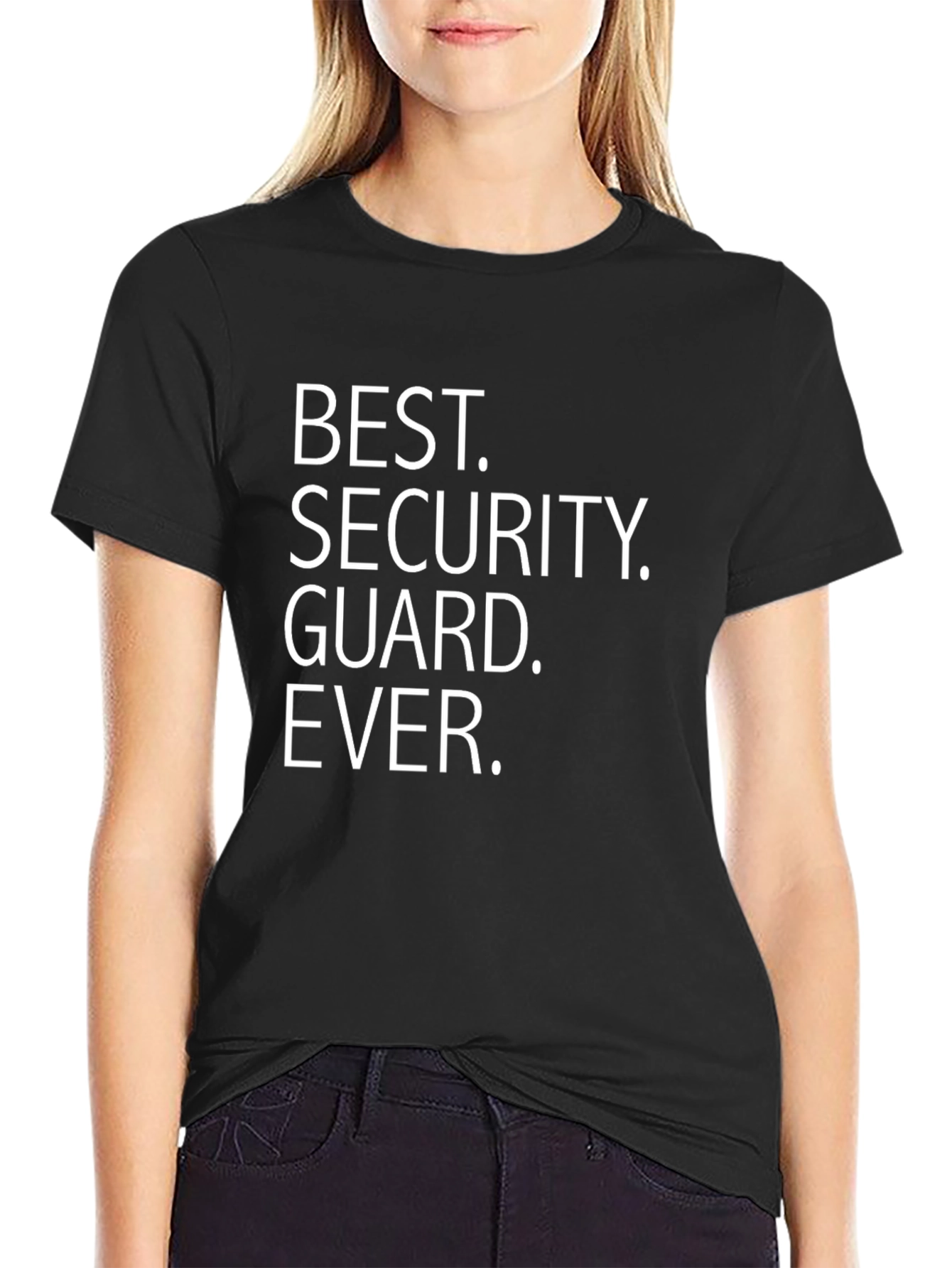 Black Best Security Guard Ever T-Shirt Funny Job Gift view 2