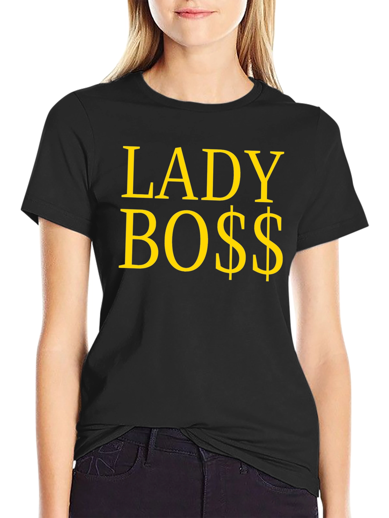 Lady Boss Graphic T-Shirt - Black Cotton Tee - 2
