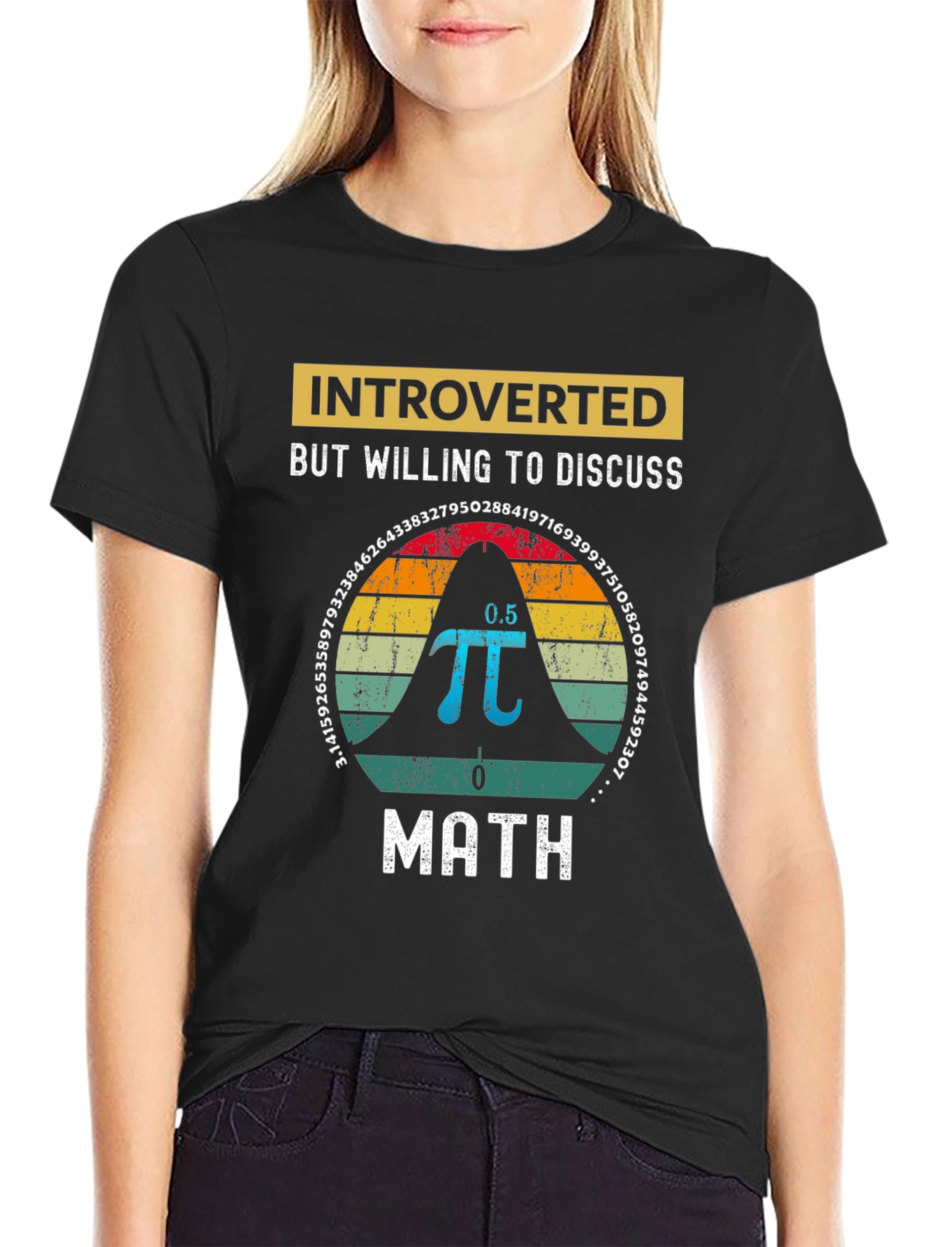 Black Introverted Math T-Shirt view 2