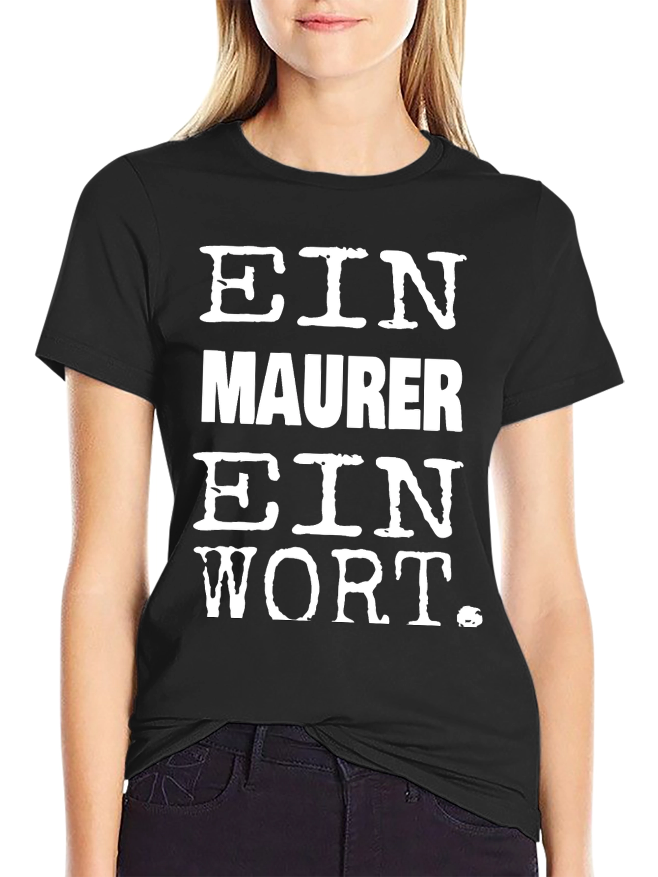Black Ein Maurer Ein Wort Black T-Shirt view 2