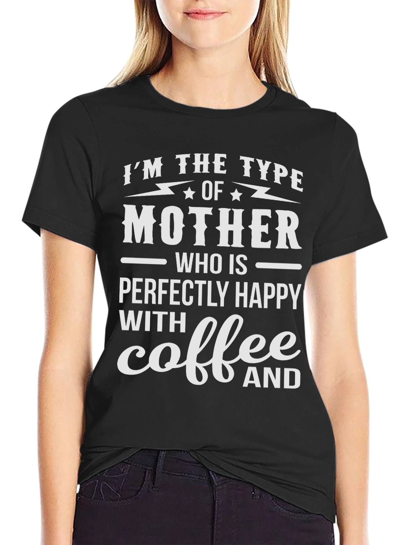 Black Mother Coffee T-Shirt Funny Mom Tee view 2
