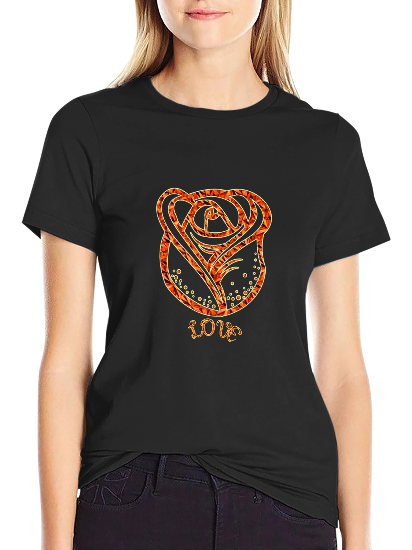 Black Rose Love T-Shirt - Stylish Graphic Tee view 2