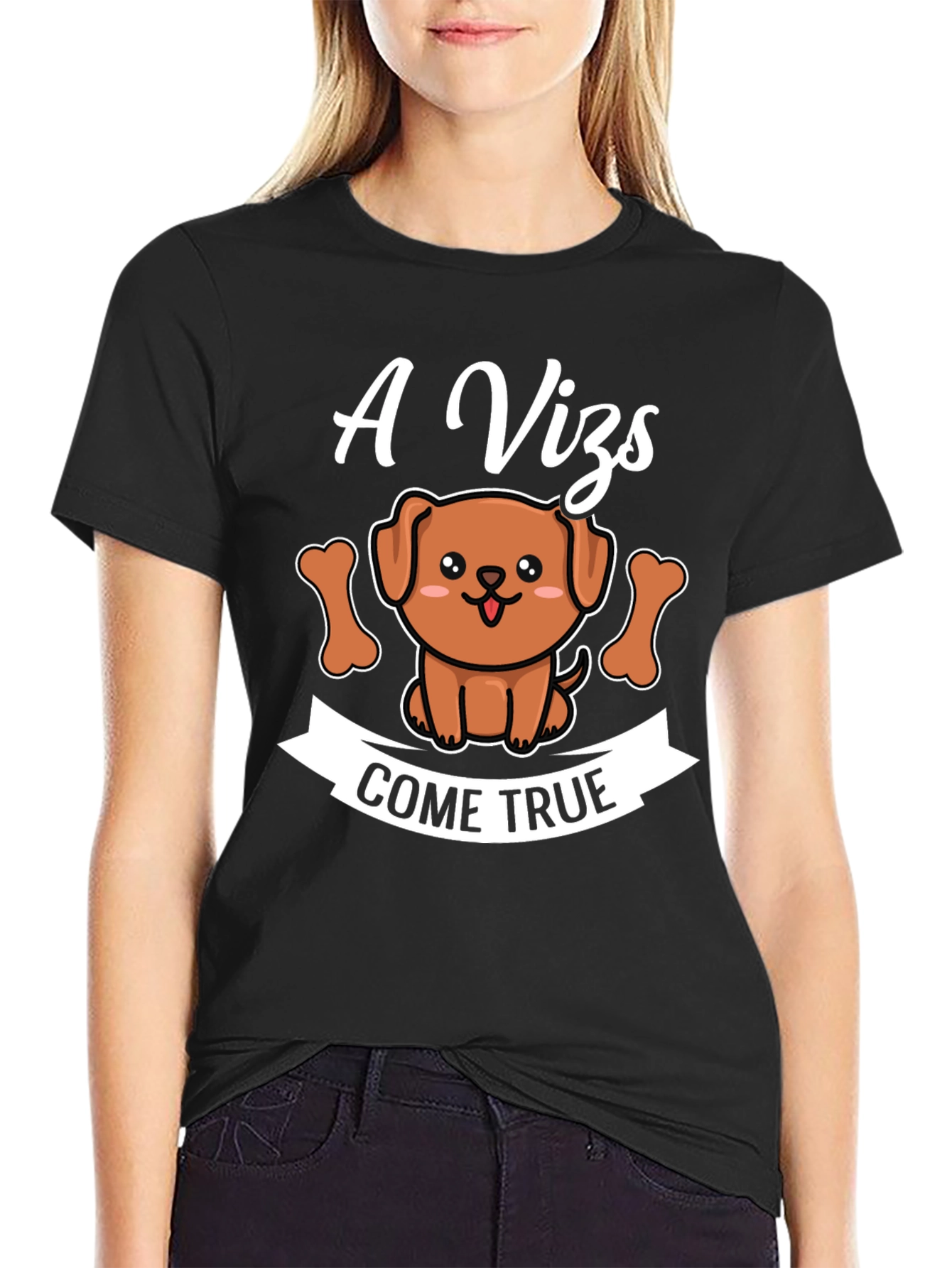 Black A Vizsla Dreams Come True T-Shirt view 2