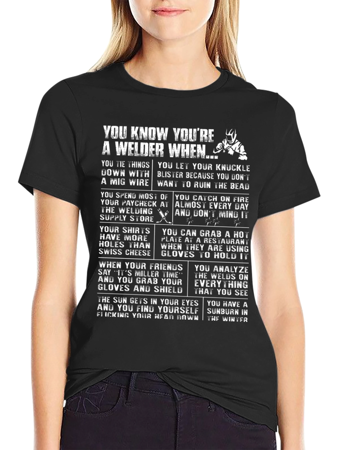 Black Welder Humor T-Shirt: You Know You're A Welder When... view 2