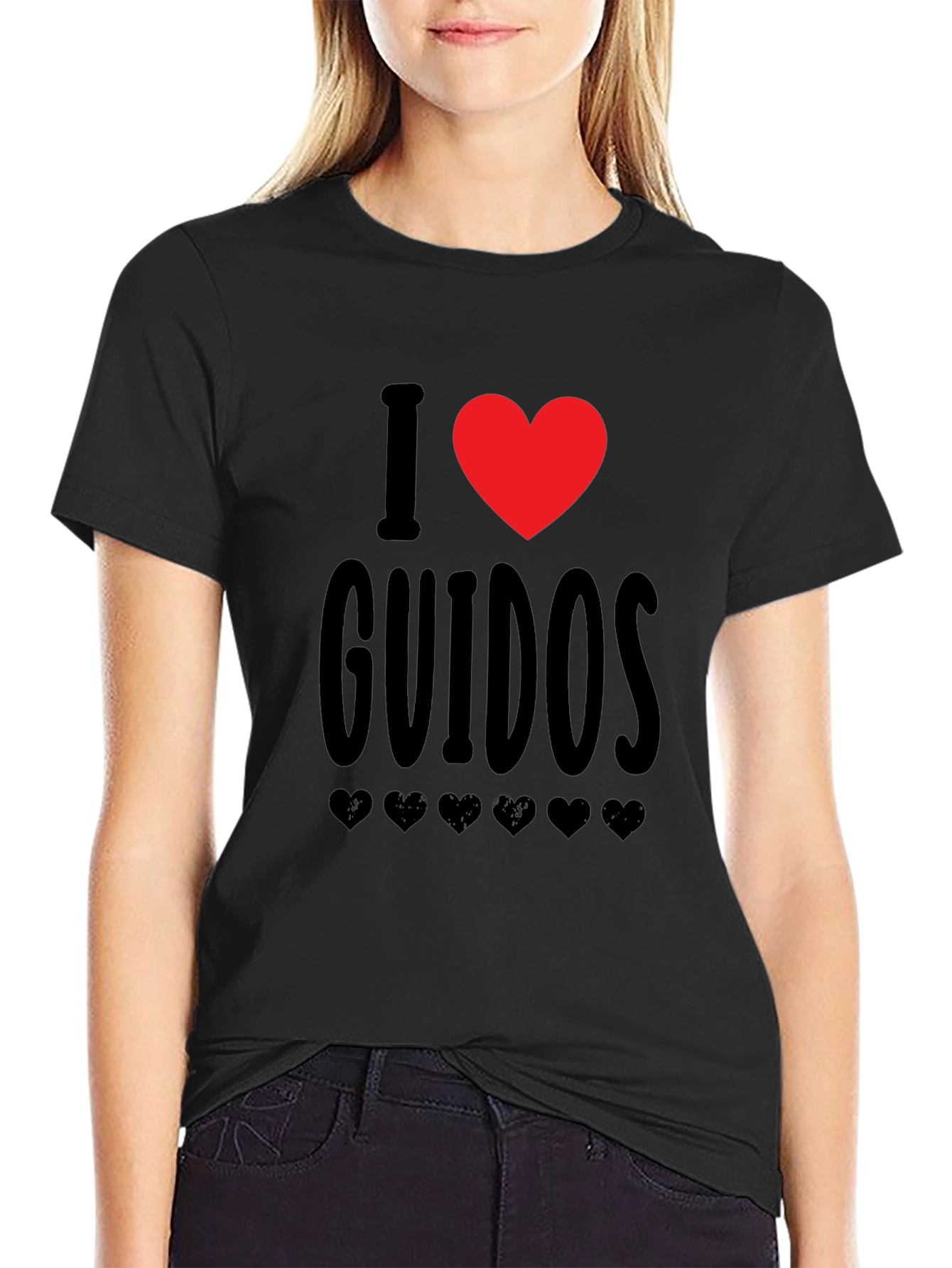 Black I Love Guidos T-Shirt - Funny Novelty Tee view 2