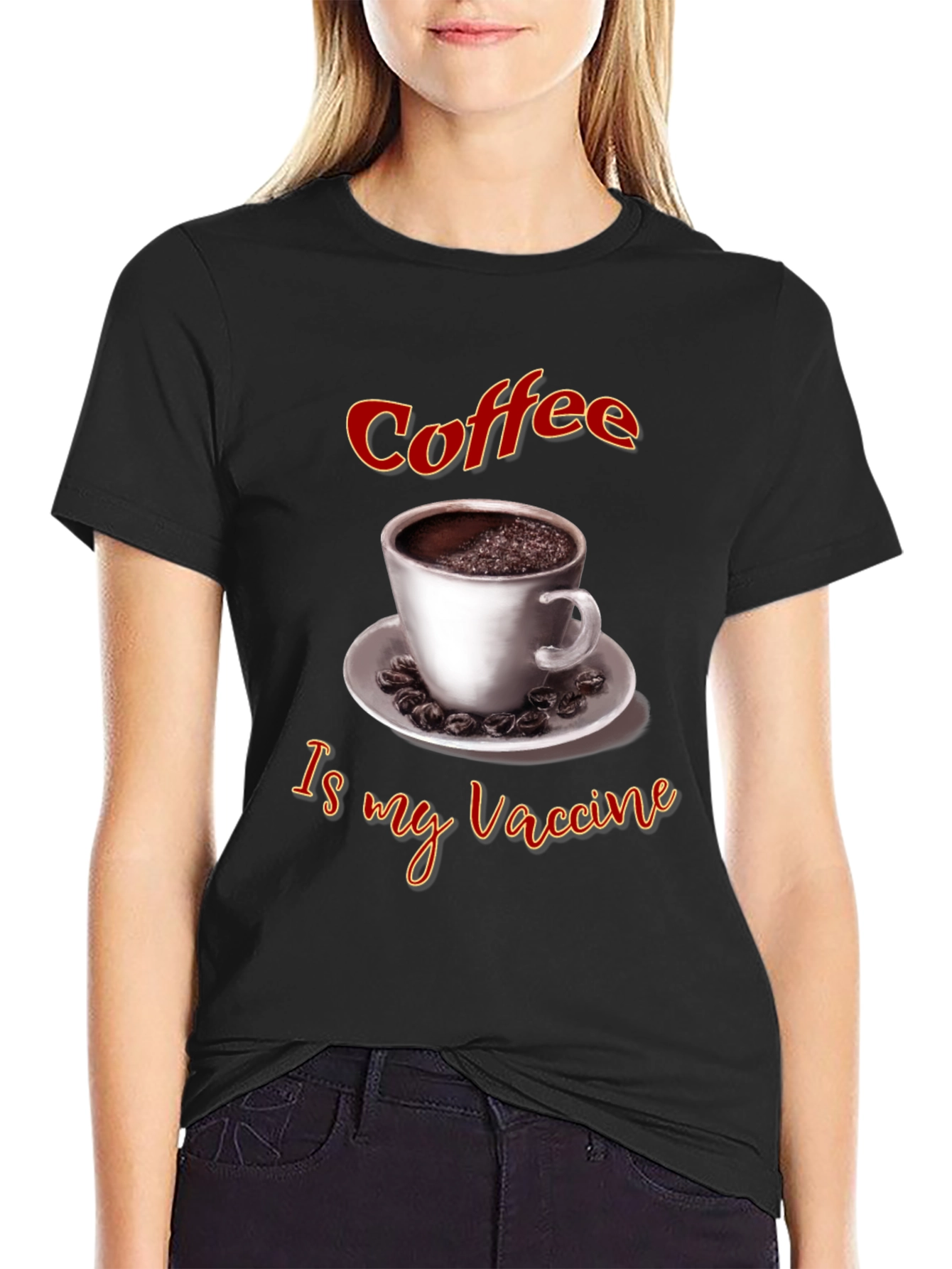 Black Coffee Is My Vaccine T-Shirt view 2