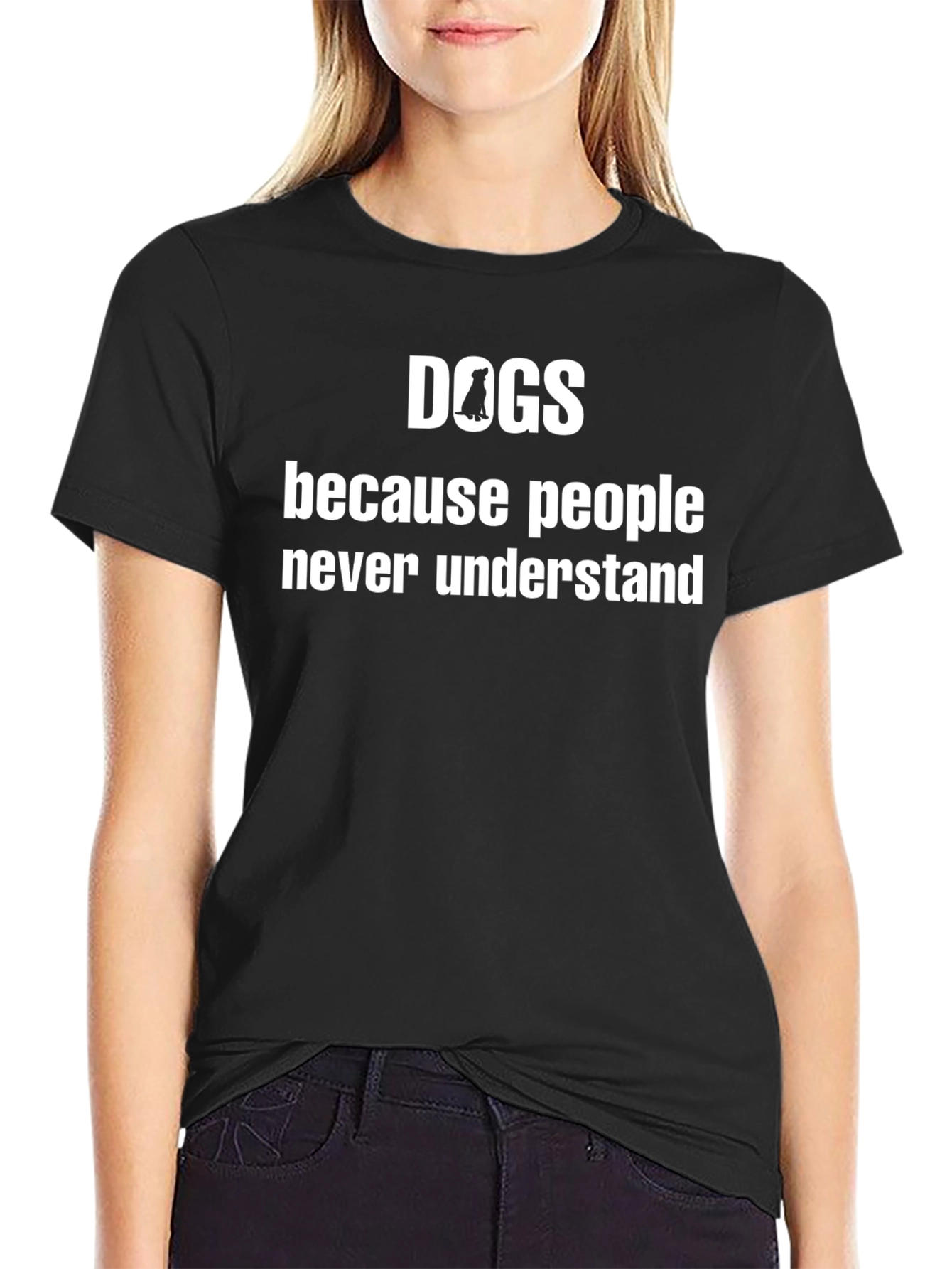 Black Dogs Because People T-Shirt - Funny Dog Lover Tee view 2