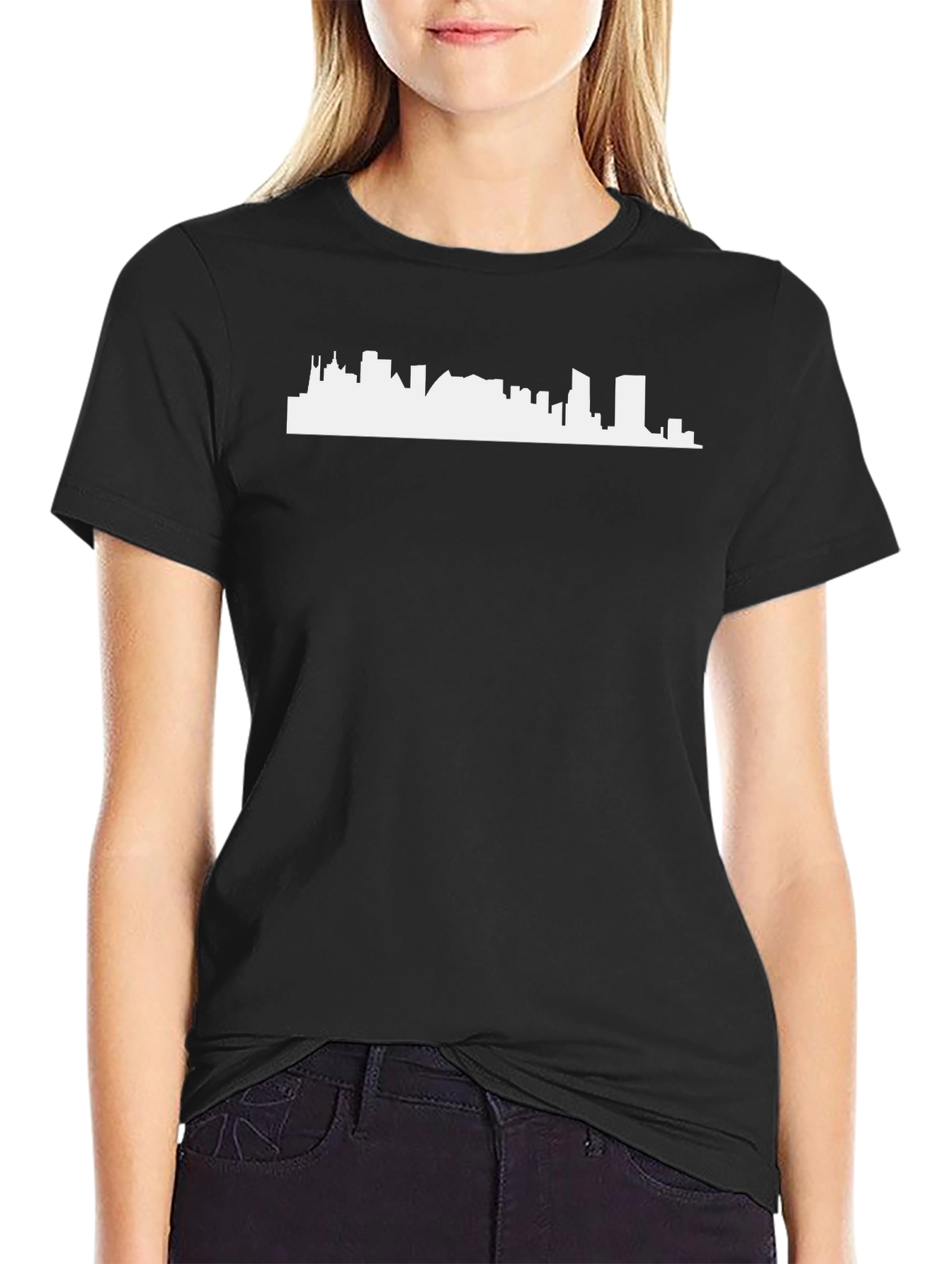 Black City Skyline Graphic T-Shirt view 2