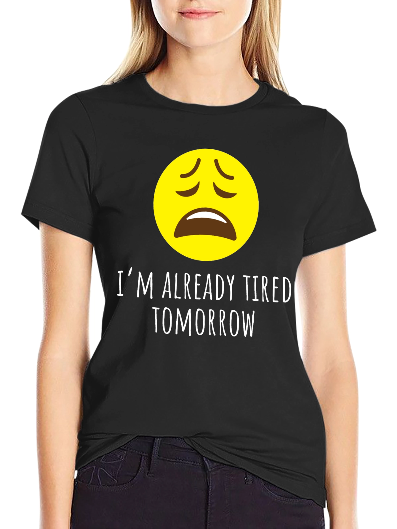 Black Tired Tomorrow Graphic Tee - Funny Sarcastic Shirt view 2