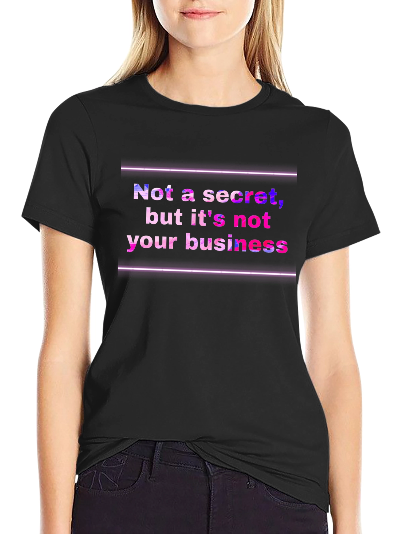 Black Funny Graphic Tee: Not a Secret, Not Your Business view 2