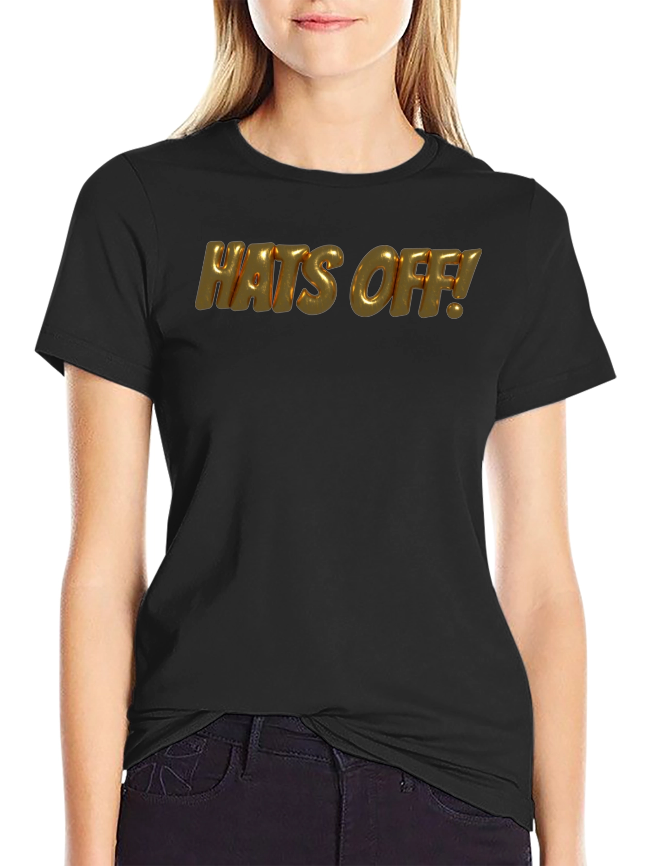 Black Hats Off! Graphic Black T-Shirt view 2