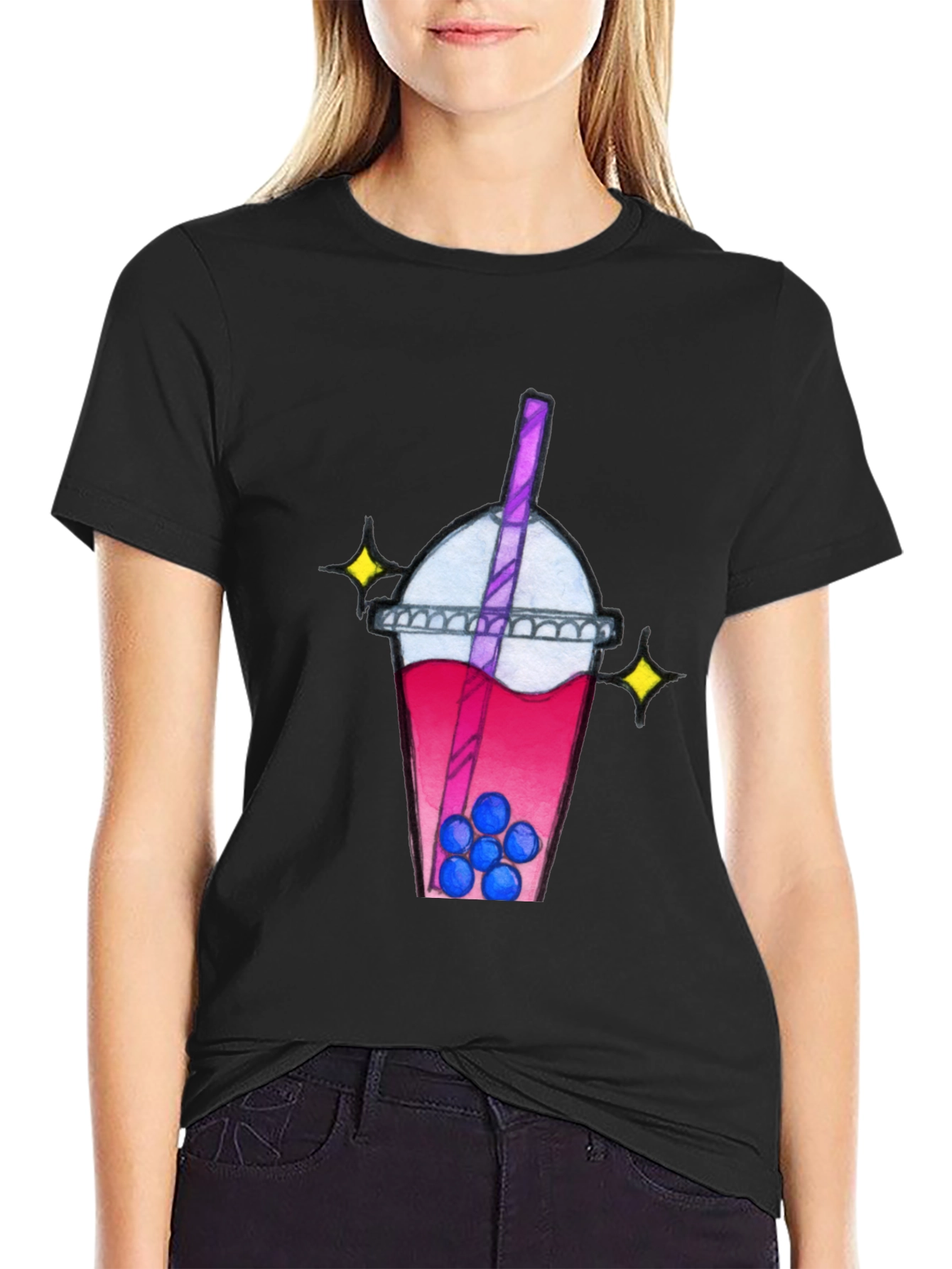 Black Boba Tea Graphic Tee view 2