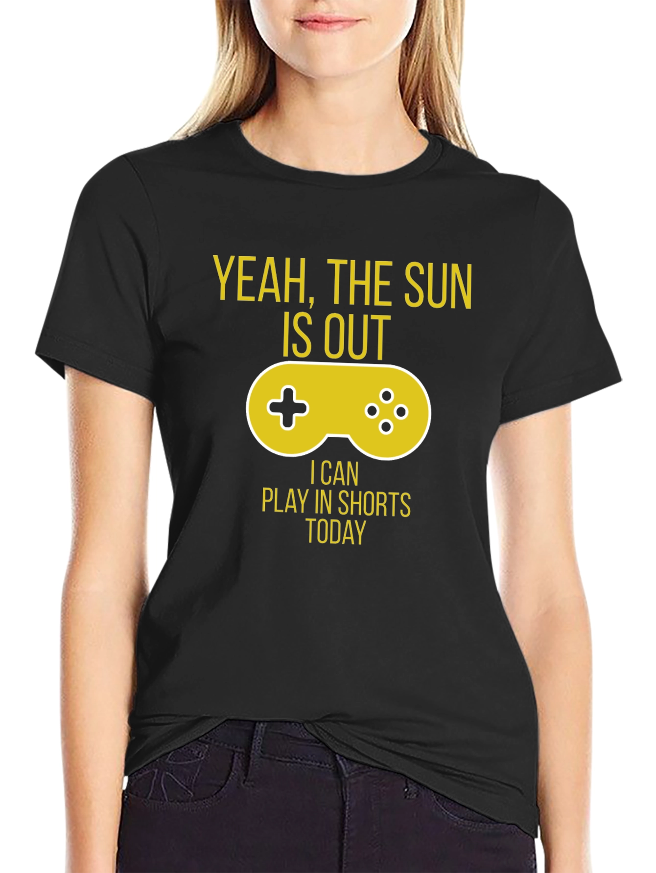 Black Yeah, The Sun is Out Gaming T-Shirt view 2