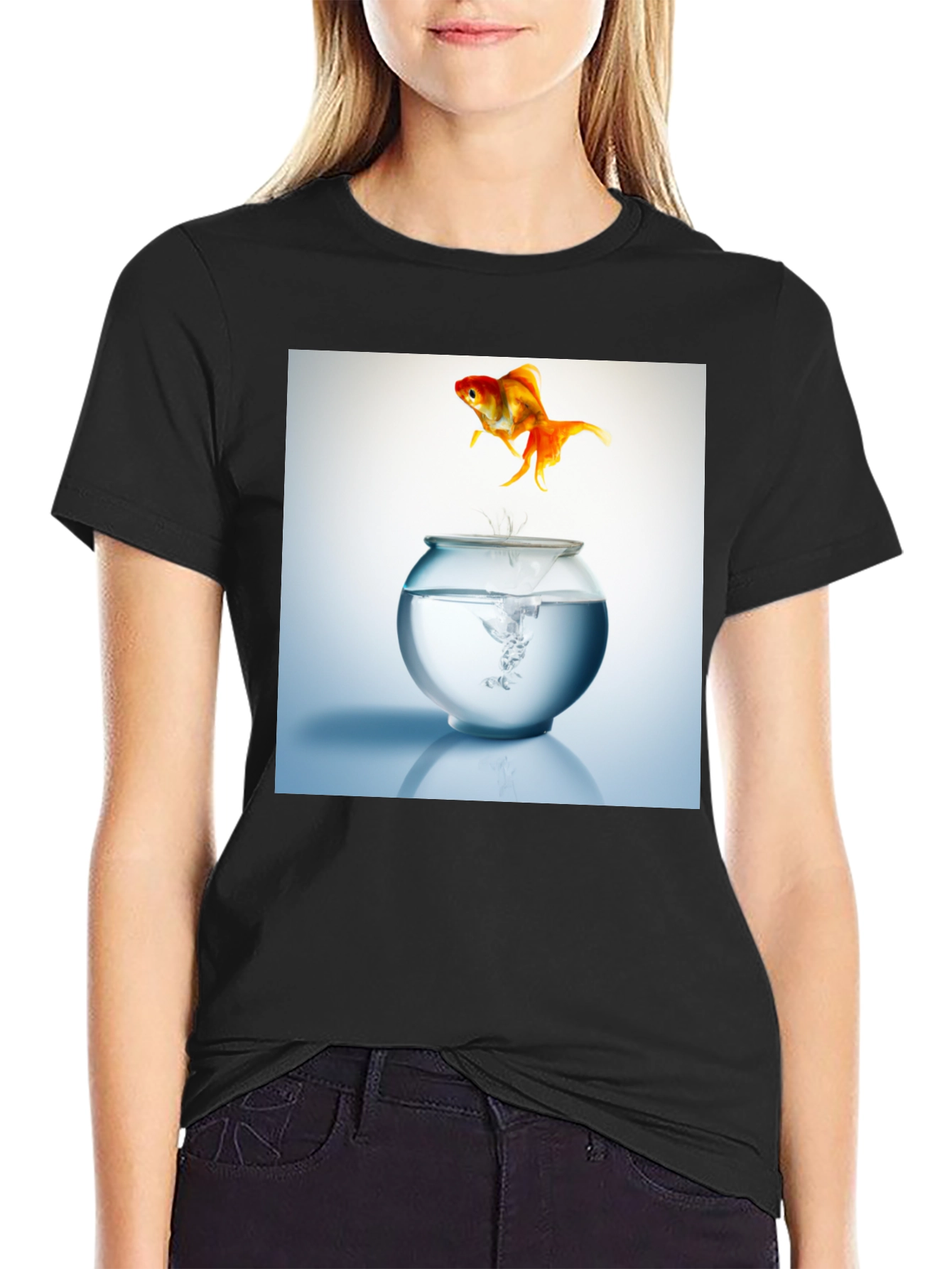 Black Goldfish Freedom T-Shirt - Jump into Style! view 2