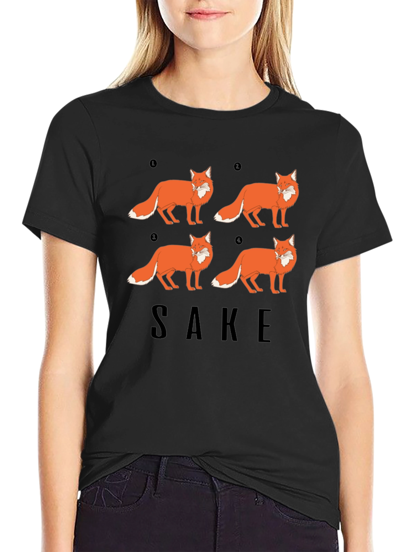 Black Fox Sake Funny Graphic T-Shirt - Soft Cotton Tee view 2
